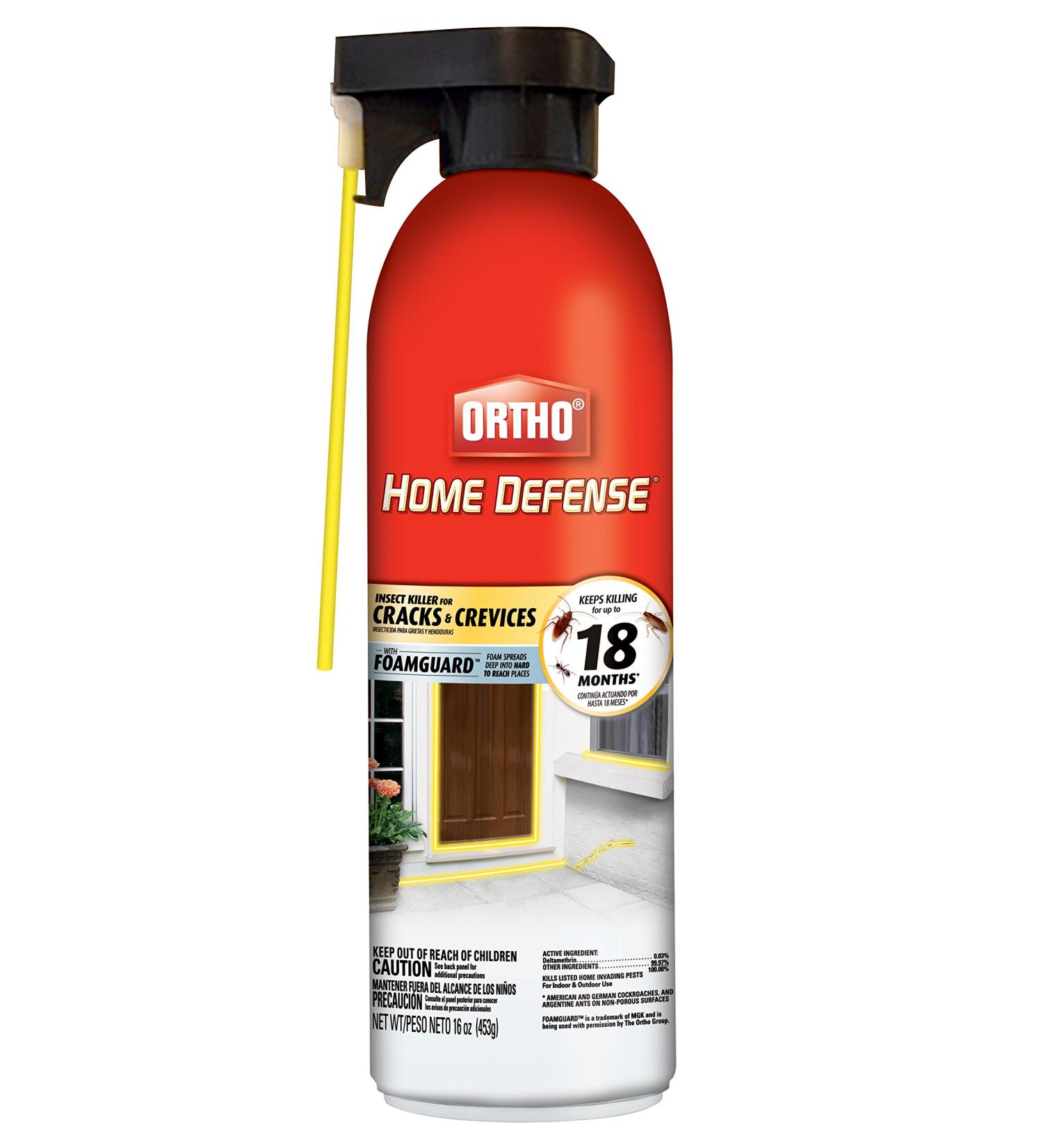 Ortho Home Defense Insect Killer Spray Foam - Kills Ants, Cockroaches, Fleas, and More - Long-Lasting Protection - 16 oz - Buy Online on GoSupps.com