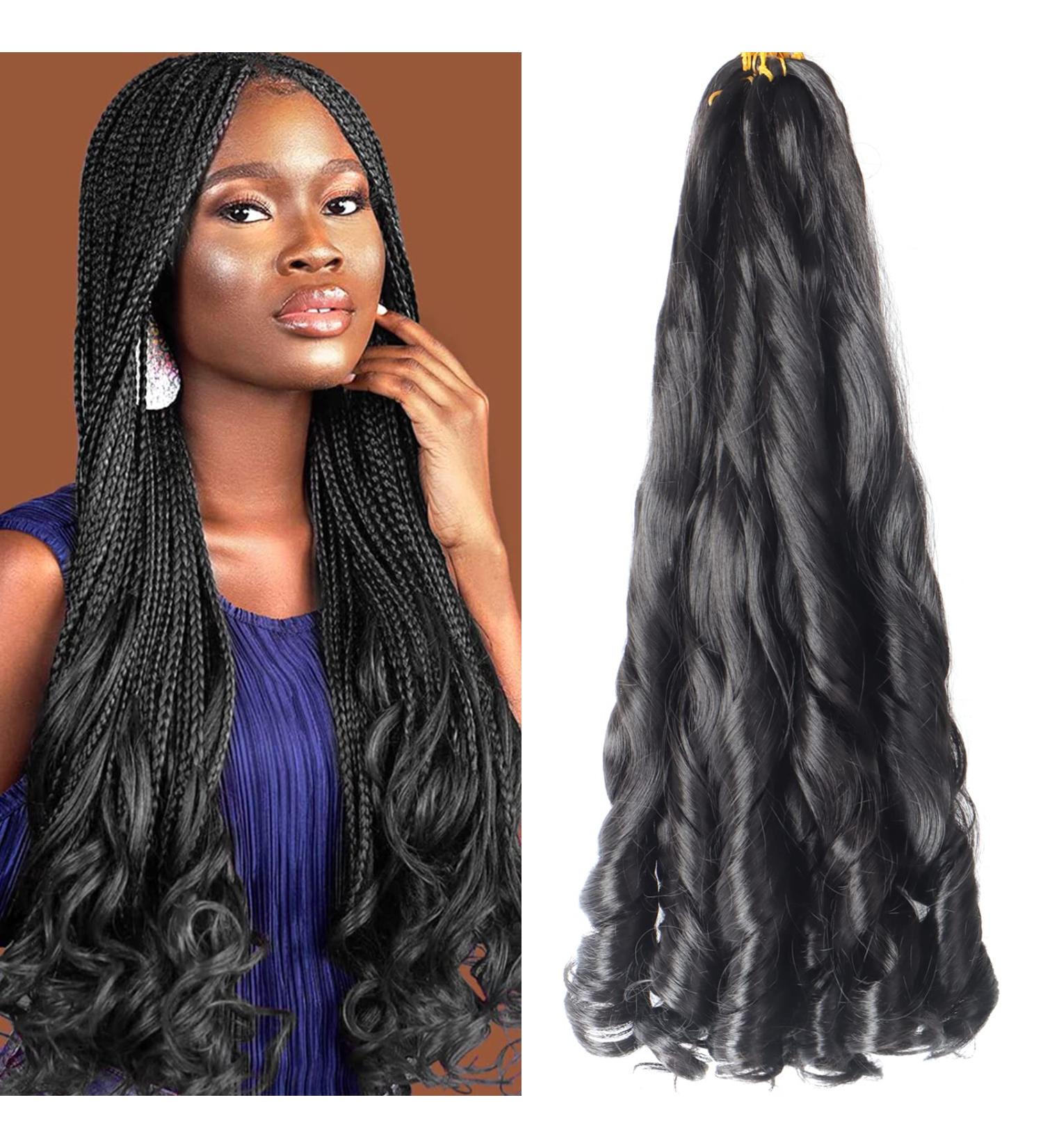 8 Packs French Curly Braiding Hair 22 Inch Loose Wave Spiral Curly Crochet Hair for Black Women Pre Stretched Braiding Hair with Curly Ends (22 inch 1B) 22 Inch(pack of 8) 1B - Buy Online on GoSupps.com