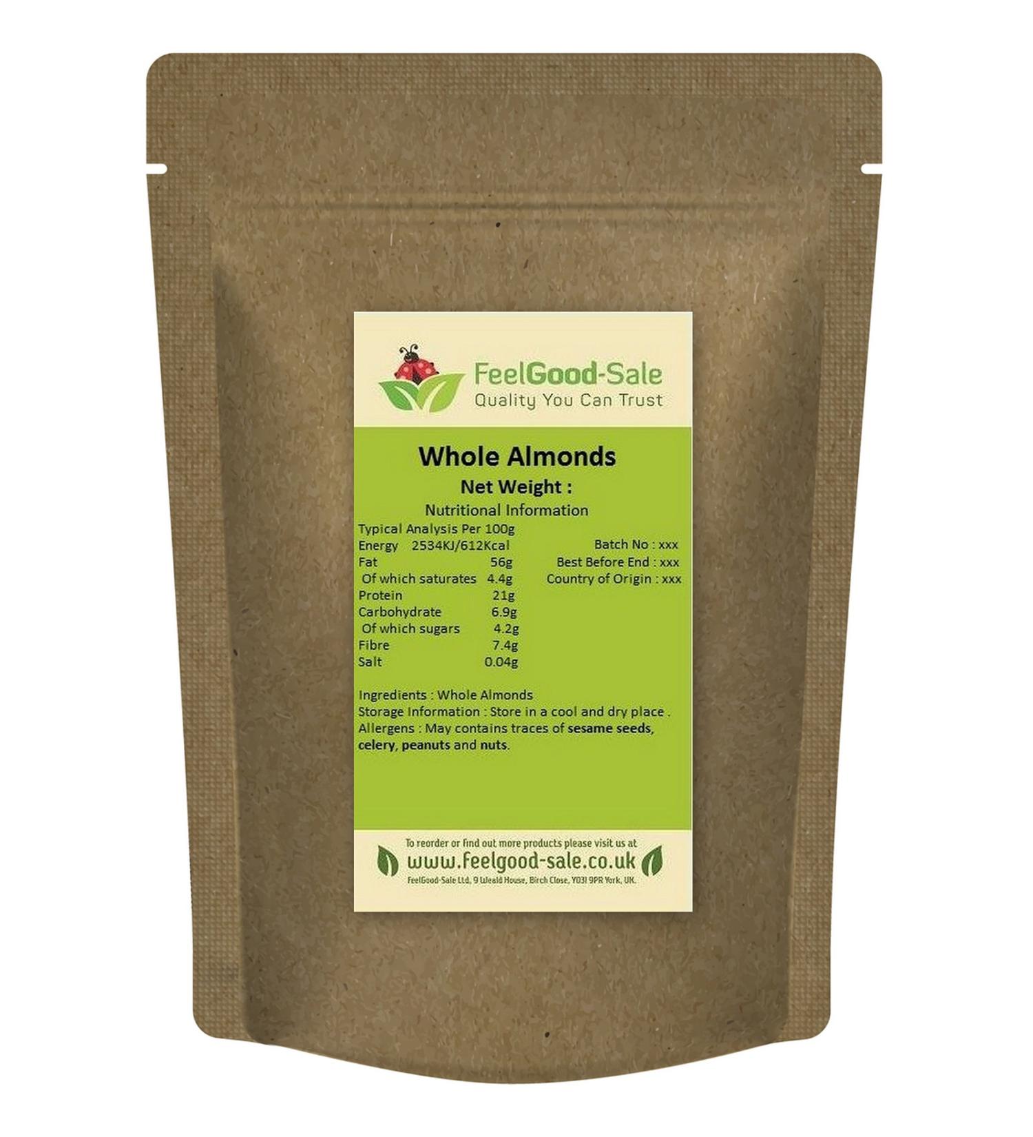 1kg Almonds - Californian Natural Whole - Nonpareil Premium Quality - Buy Online on GoSupps.com
