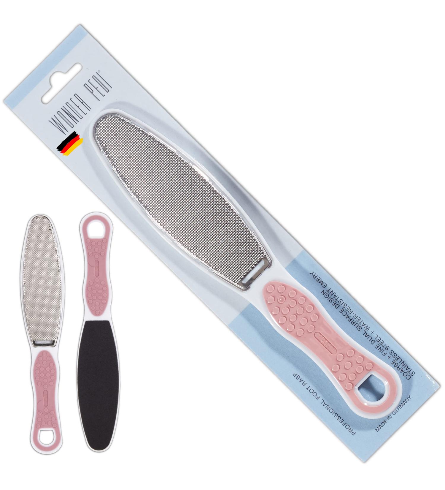 Wonder Pedi Double-Sided Foot File - Emery & Stainless Steel Callus Remover for Feet - Professional Foot Scrubber Dead Skin & Heel Scraper - Foot Rasp for Cracked Heels Repair - Buy Online on GoSupps.com