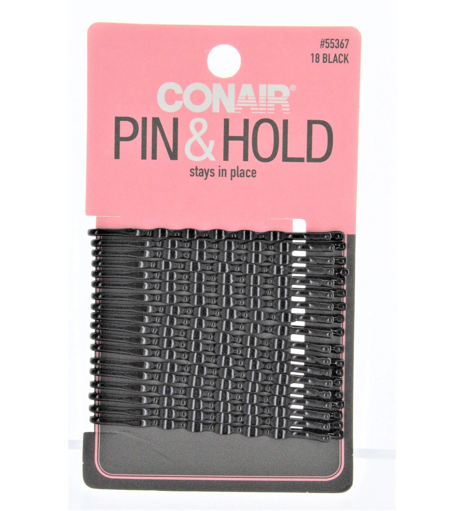 Conair Styling Essentials Firm Hold Black Bobby Pins - 18 Count Pack - Buy Online on GoSupps.com