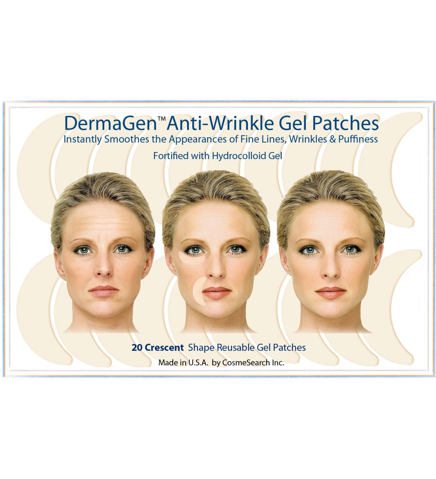DermaGen Crescent Anti-Wrinkle Patches with Hydrocolloid Gel - Wrinkle Reduction Treatment - Buy Online on GoSupps.com