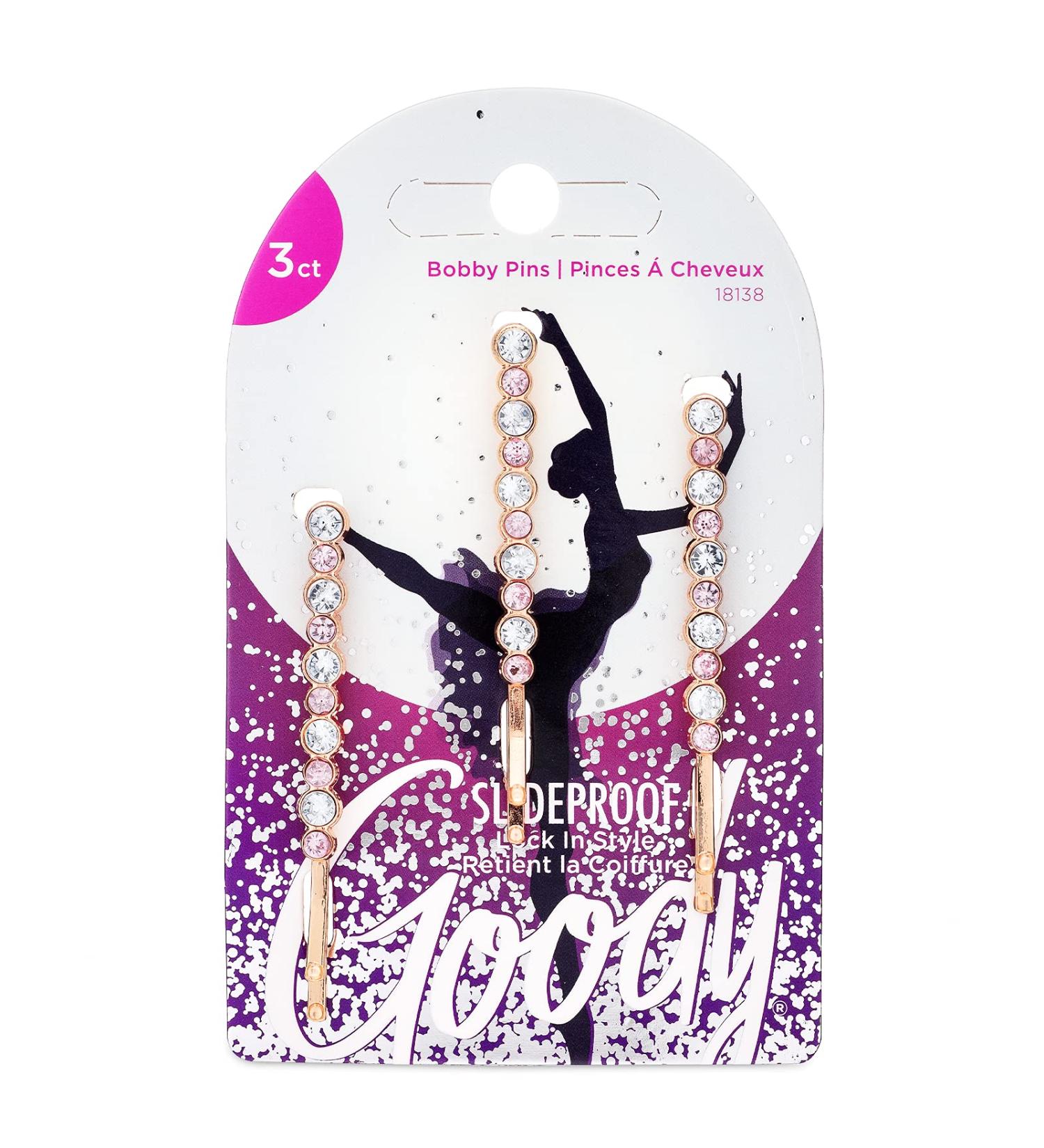 Goody Icy Holiday Stone Bobby Pins - 3 Count Rhinestone Bobbies - Slideproof Hair Accessories for Styling and Securing Hair - Gold, For All Hair Types - Buy Online on GoSupps.com