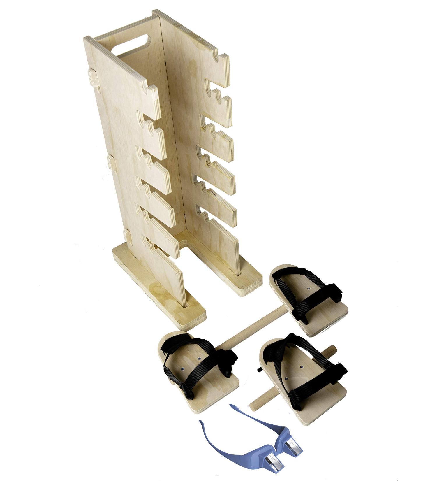 Pain Free Posture Tower & Blue Prism Glasses - Egoscue Multi-Positioning Solution with Upgraded Pedals - Safe Sturdy & Easy to Use for All Ages - Buy Online on GoSupps.com