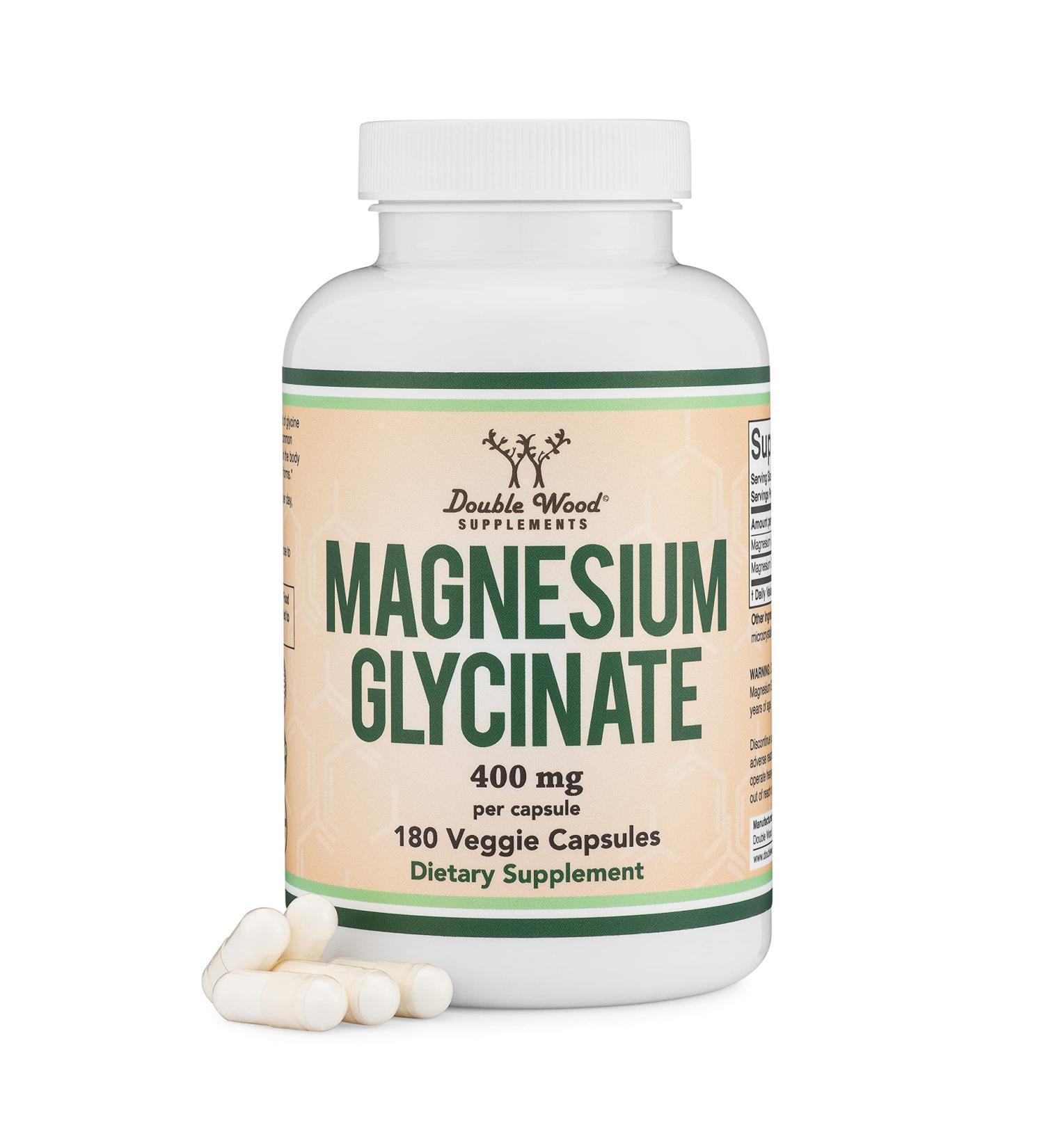 High Absorption Magnesium Glycinate 400mg - 180 Capsules | Vegan, Non-GMO, Gluten Free | Made in USA and Third Party Tested - Buy Online on GoSupps.com