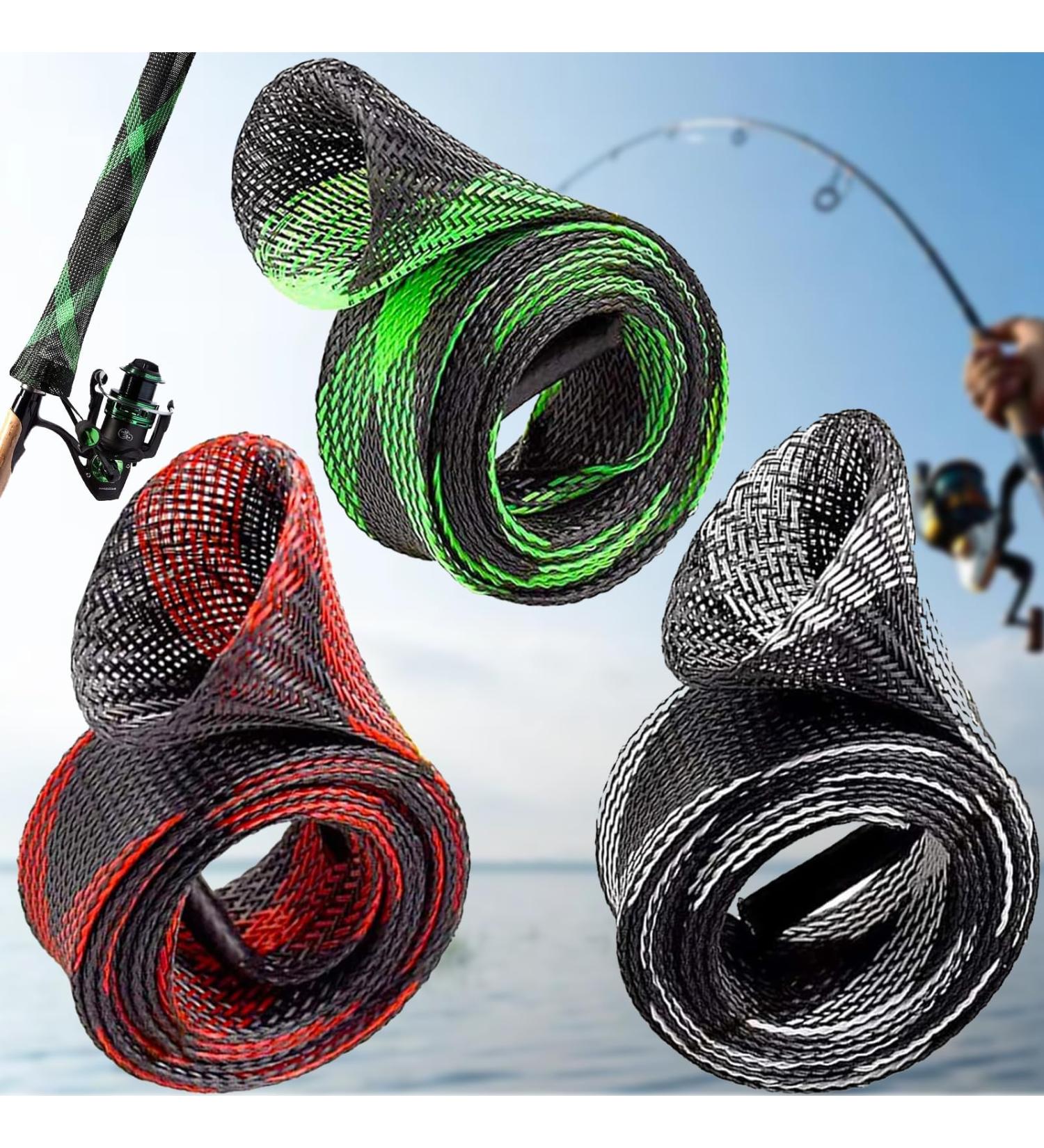 3-Piece Fishing Rod Protective Cover Braided Network for Fly Spinning & Casting Rods | Durable International Shipping - Buy Online on GoSupps.com