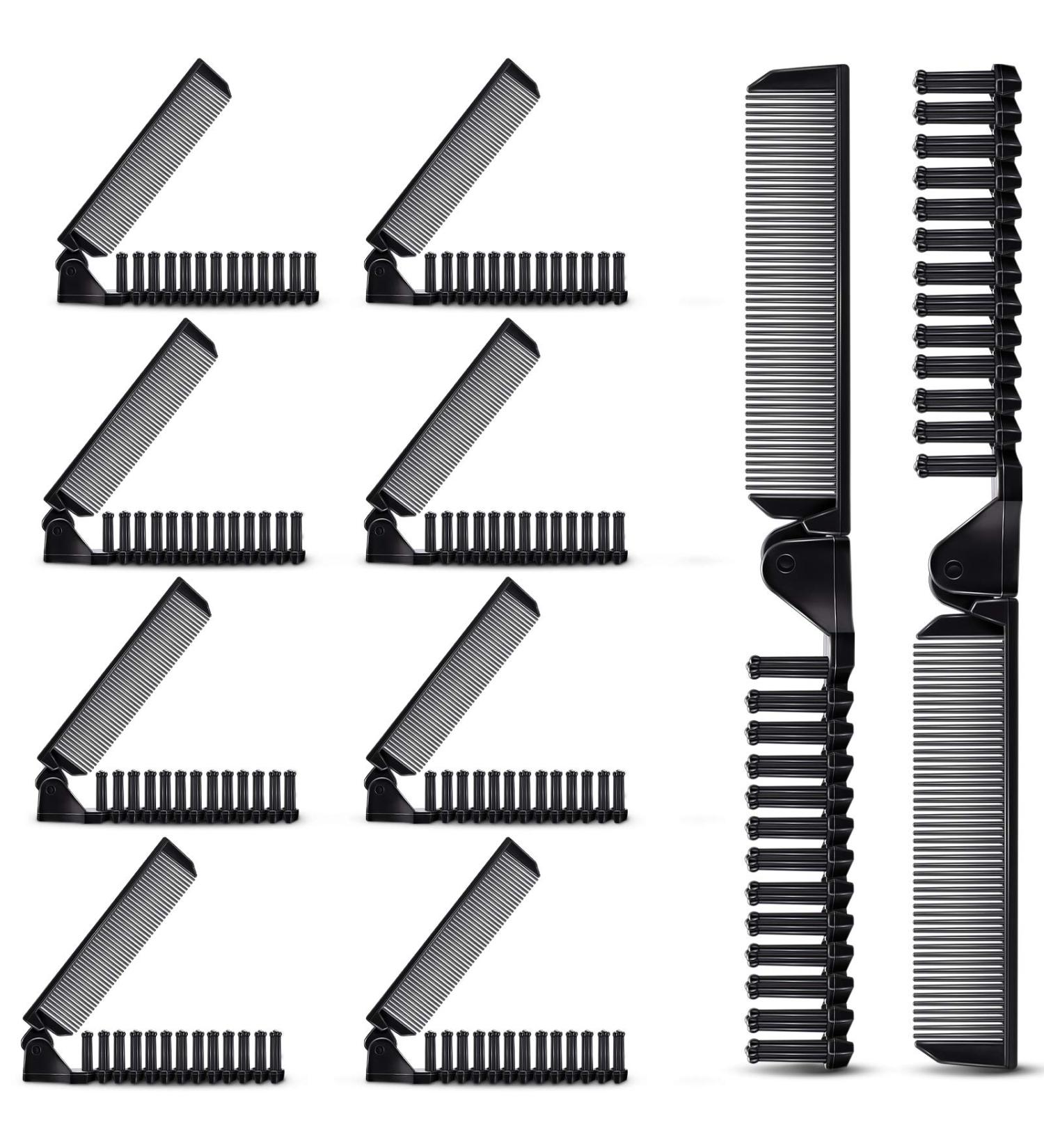 10-Piece Portable Travel Folding Comb and Brush Combo in Black - Compact and Foldable Double-Headed Hair Brush and Comb Set for Men and Women on the Go - Buy Online on GoSupps.com