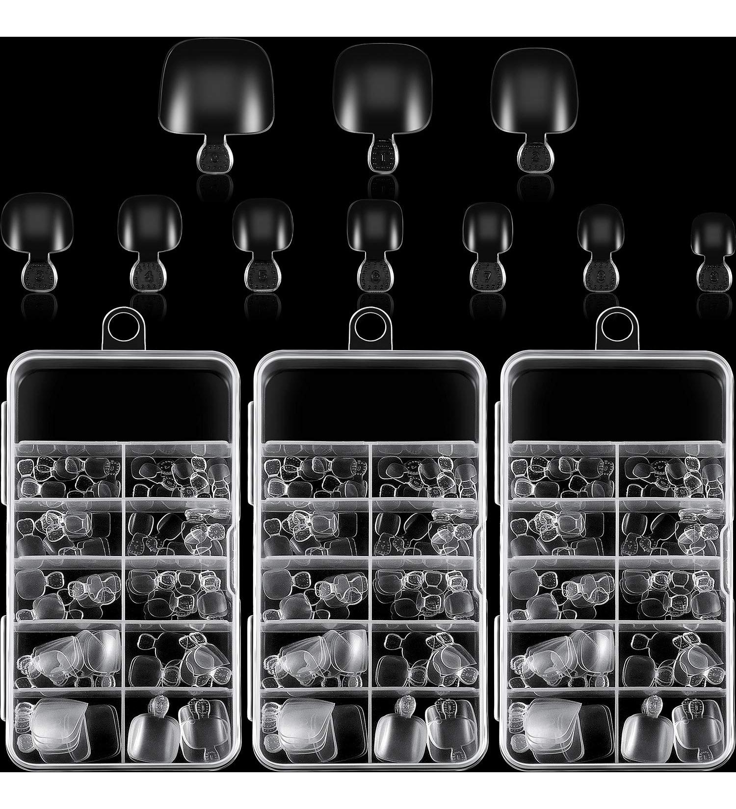 300 Pieces Clear Fake Toenail Tips - Full Cover Acrylic False Toenails for Nail Salons and DIY Foot Decoration - Manicure Tools with Box - Buy Online on GoSupps.com