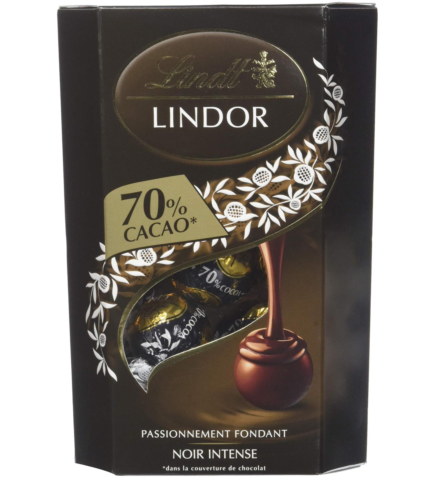 Lindt Cornet Lindor Noir 70% 200 g - Pack of 6 - Buy Online on GoSupps.com