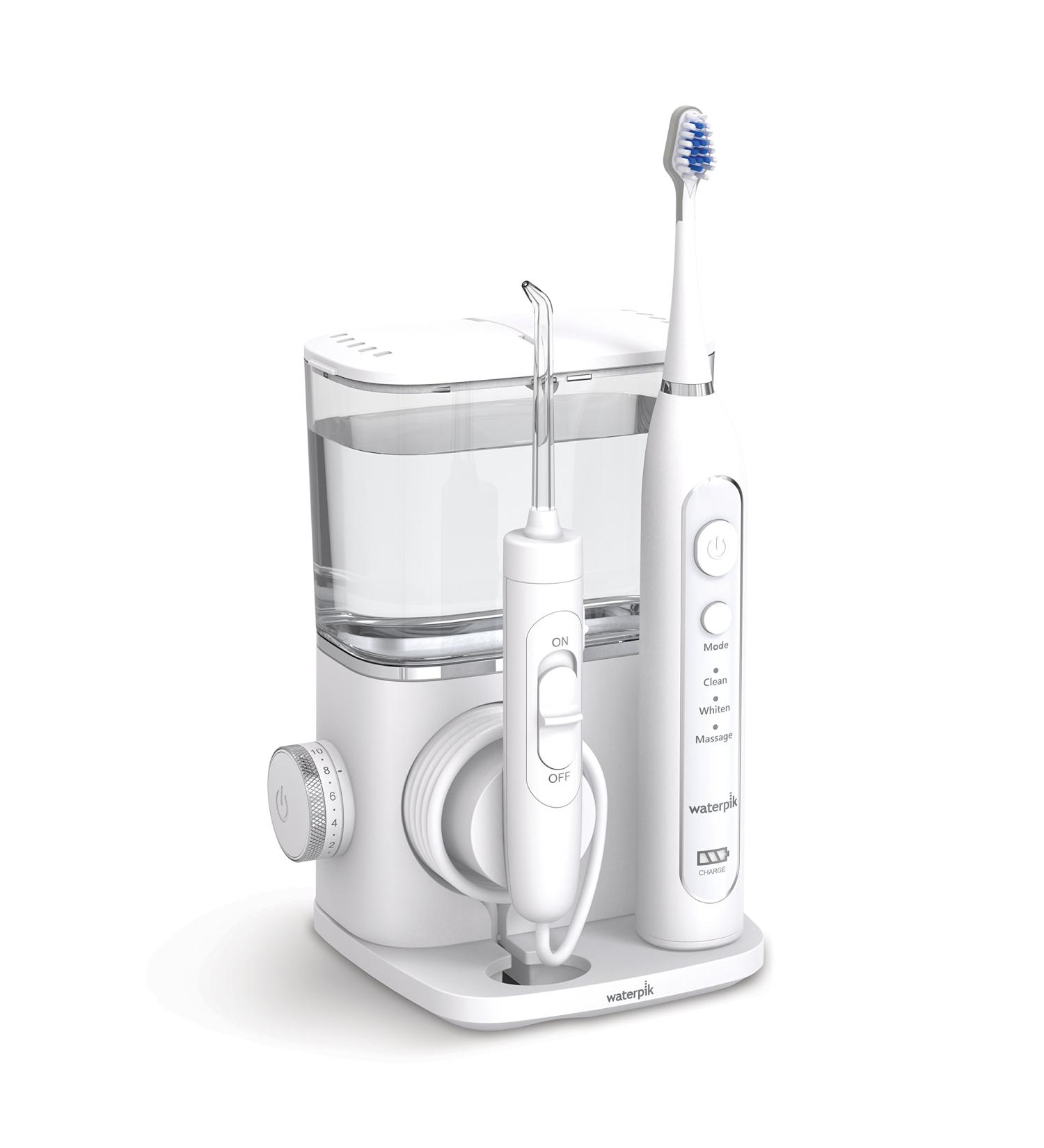 Waterpik Complete Care 9.0 Sonic Toothbrush & Water Flosser Set, White - 11 Piece Kit - Buy Online on GoSupps.com