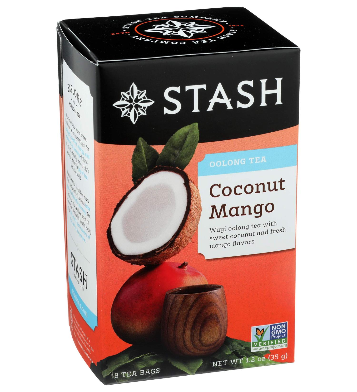 Stash Tea Coconut Mango Oolong Tea - 18 Bags (Pack of 1) - Buy Online on GoSupps.com