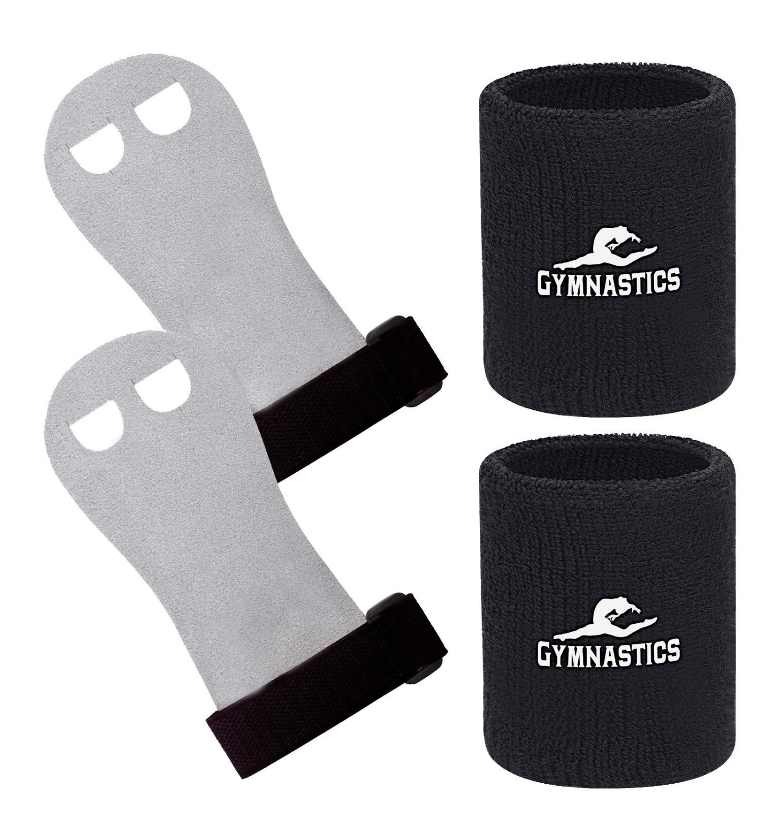 Gymnastics Hand Grips Wristbands for Girls Kids Youth Large Black&Wristbands - Buy Online on GoSupps.com