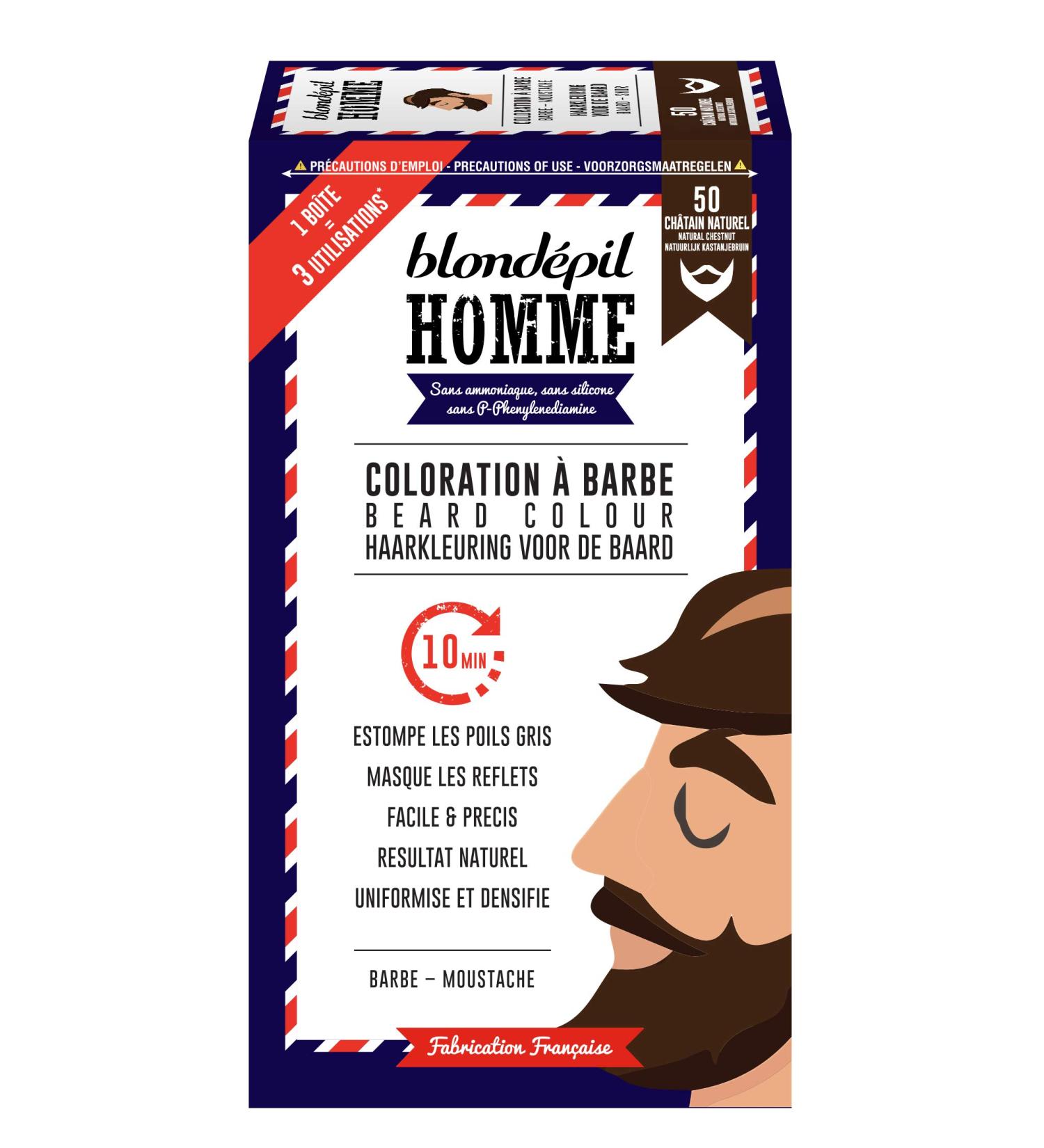 Blond pil Homme Coloration A Barbe Ch tain Naturel Barbe/Moustache Kit 3 Utilisations Lot de 2 - Buy Online on GoSupps.com