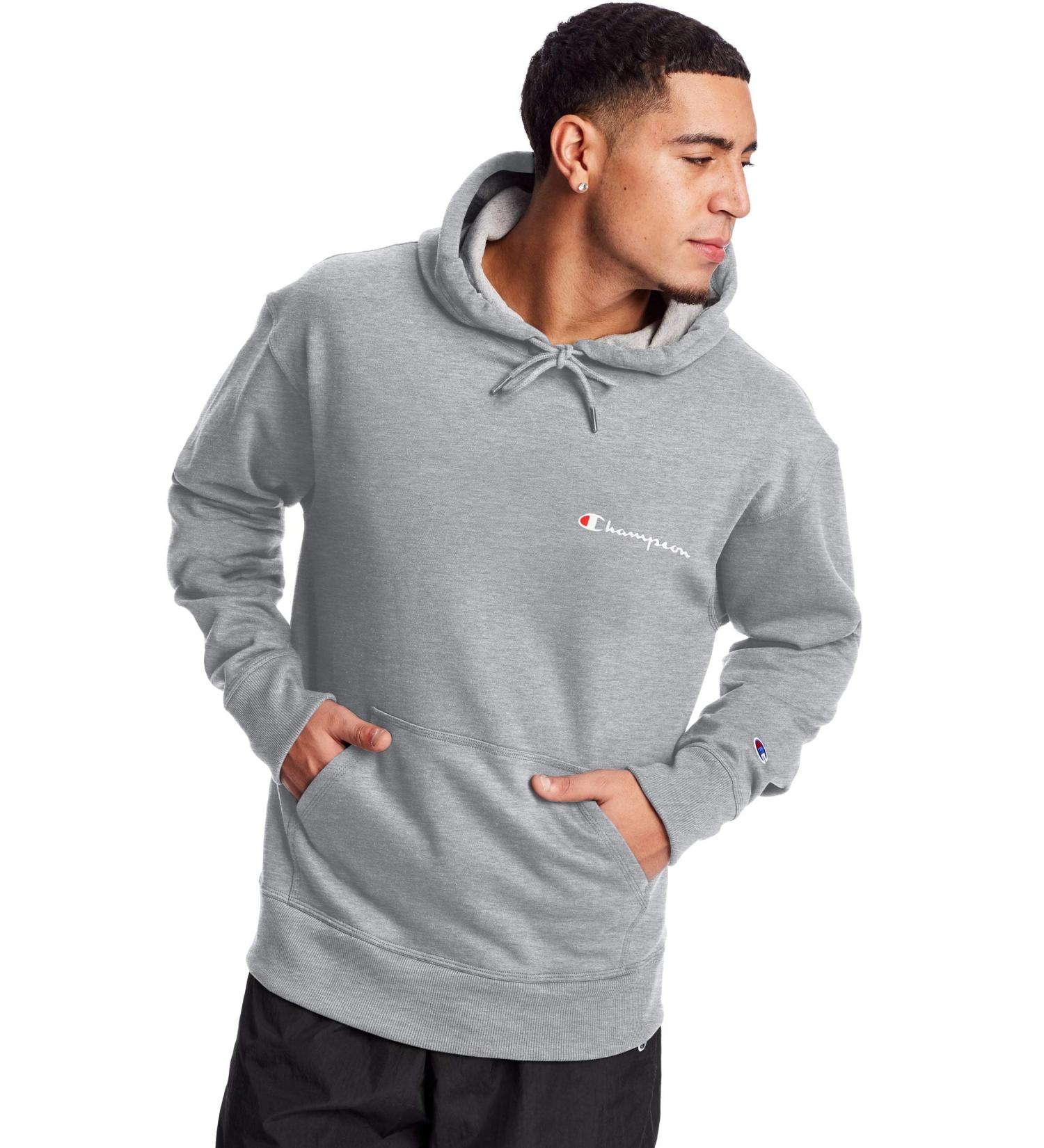 Champion Men's Powerblend Fleece Hoodie - Best Hoodie for Men in Oxford Gray - Buy Online on GoSupps.com