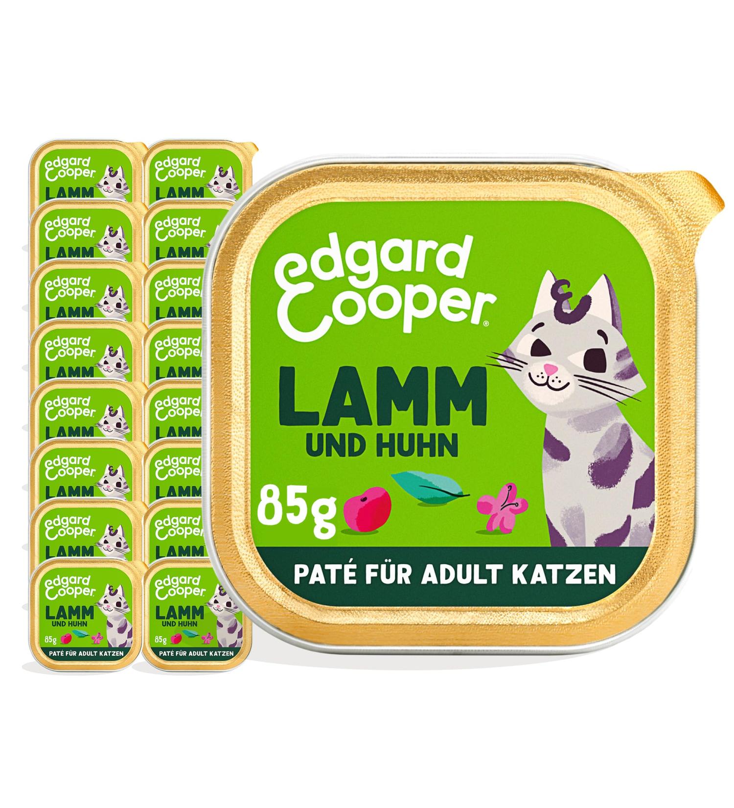 Edgard & Cooper Grain-Free Cat Food Wet P t 85g x 16 | Natural Lamb & Chicken for Active Adults - Buy Online on GoSupps.com