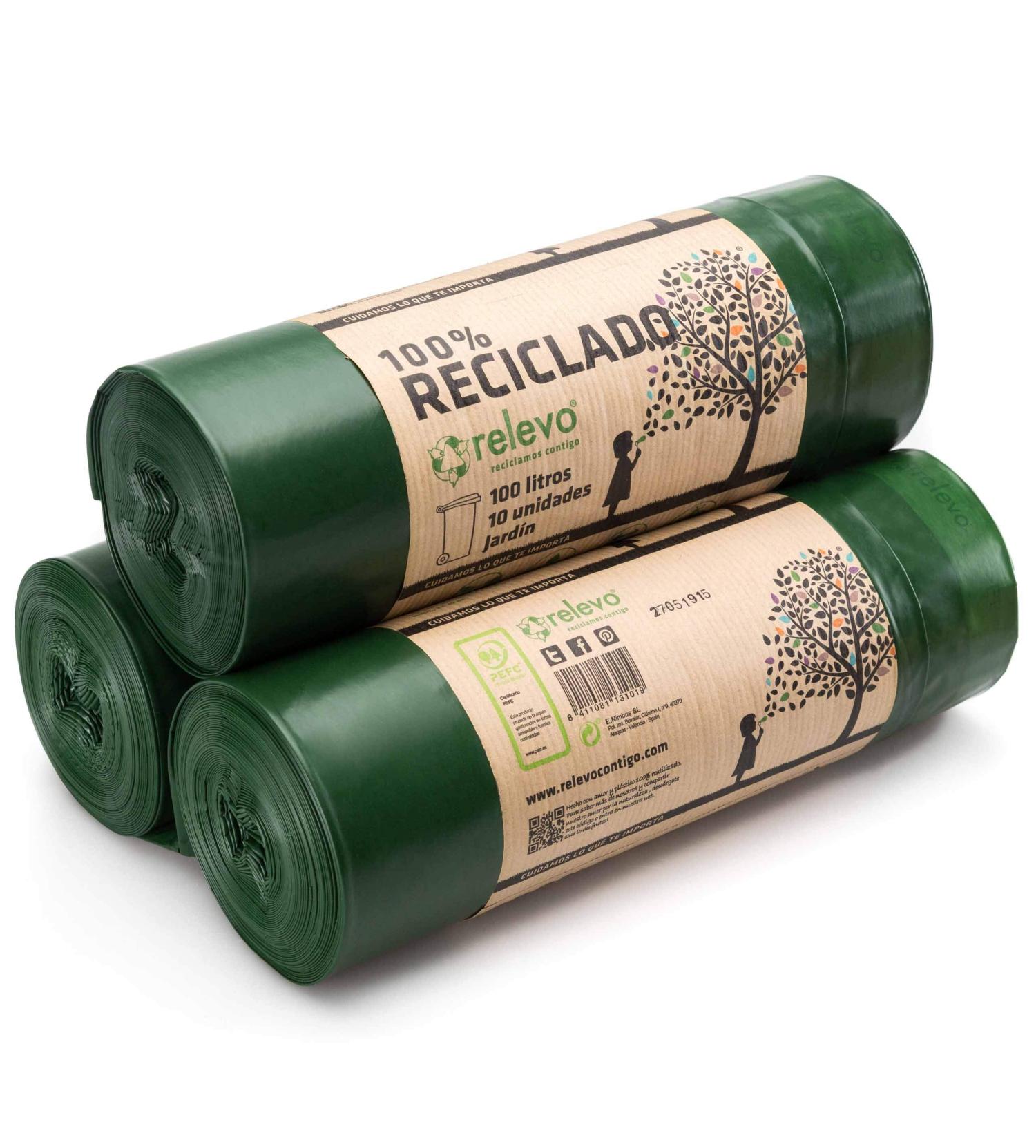 Relevo 30-Piece 100L Garbage Bags - 100% Recycled & Eco-Friendly Shipping Worldwide - Buy Online on GoSupps.com