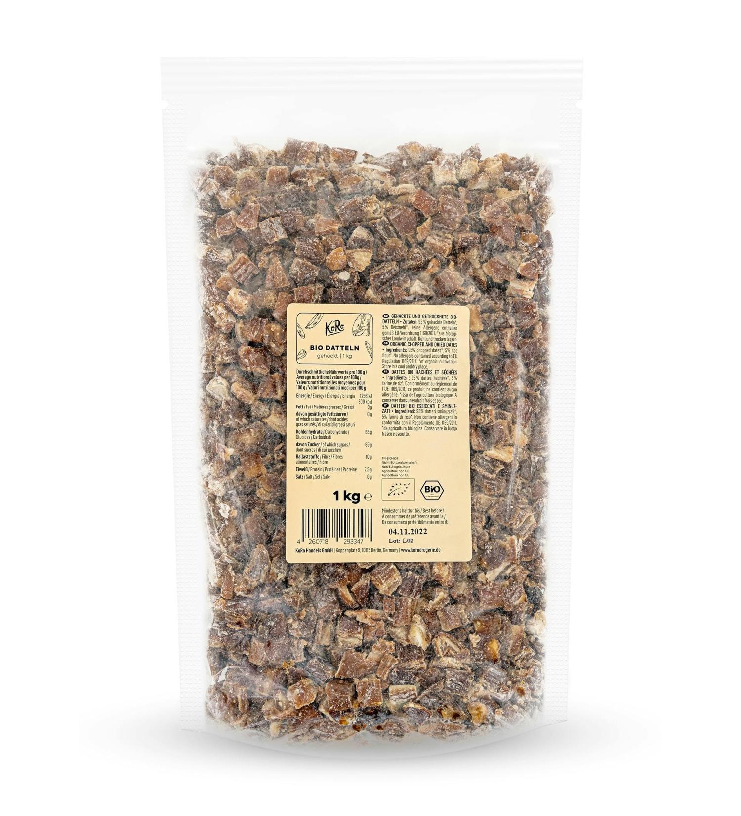 KoRo - Dattes en morceaux bio 1 kg - Buy Online on GoSupps.com