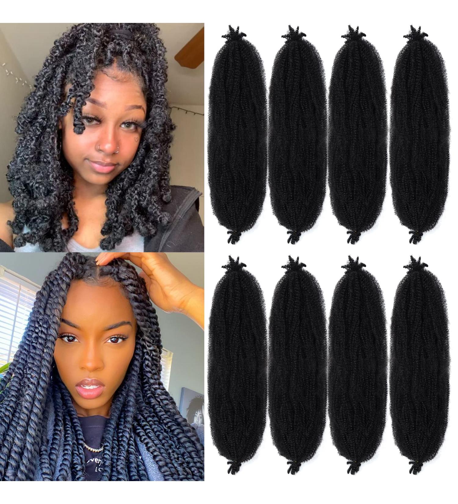 24 Inch Marley Hair 8 Packs Pre Separated Afro Twist Marley Twist Braiding Hair | Synthetic Spring Twist Hair Extensions for Women (1b) - Buy Online on GoSupps.com