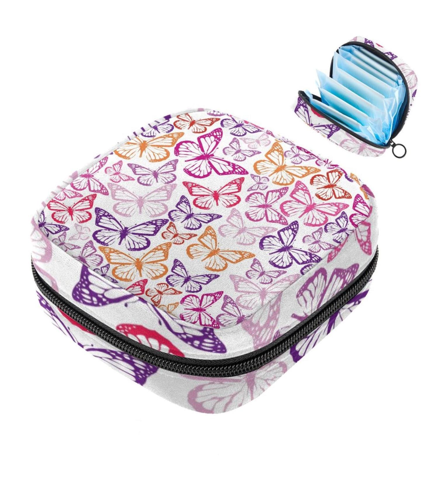 MUOOUM Women's Portable Menstrual Cup Bag - Cow Red Gold Pattern Storage Bag with Zipper for Teens & Women - Buy Online on GoSupps.com