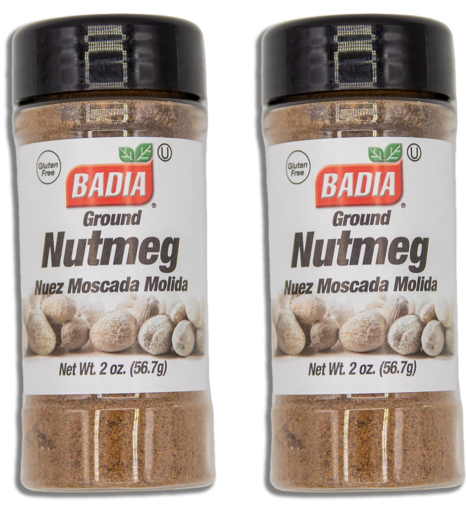 2 PACK Ground Nutmeg Bundle - INCLUDES 2 2-Ounce Jars of Ground Nutmeg (Nuez Moscada Molida) by BADIA 4 Ounces TOTAL - Comes in a Despensa Colombiana Bag!
