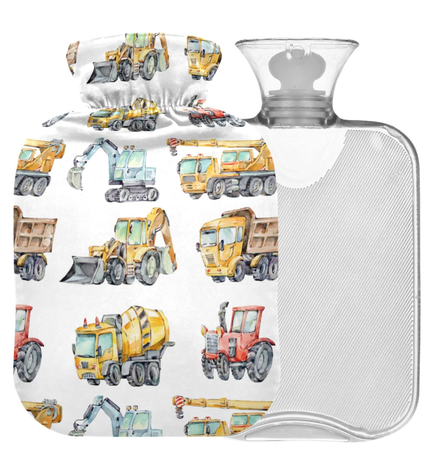 Naanle Watercolor Truck Heat Bottle with Cover | 1L Hot Water Bottle for Pain Relief & Cold Therapy | Perfect for Hand & Feet | Transparent Design - Buy Online on GoSupps.com