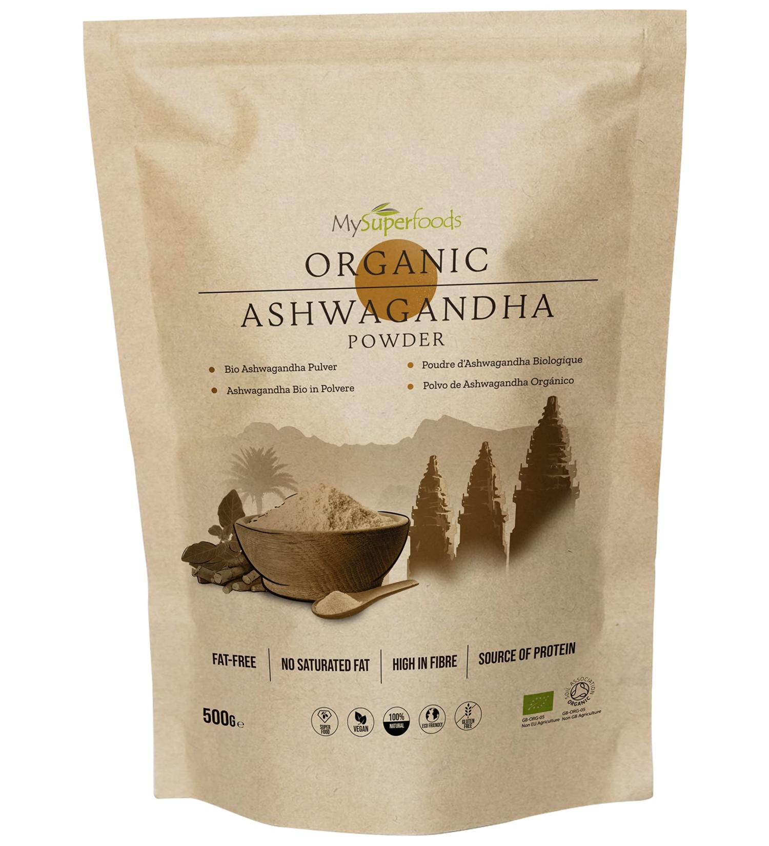 MySuperfoods Organic Ashwagandha Powder 500g | Rich in Vitamin B6 & B12 | 100% Pure & Natural | Pack of 1 - Buy Online on GoSupps.com