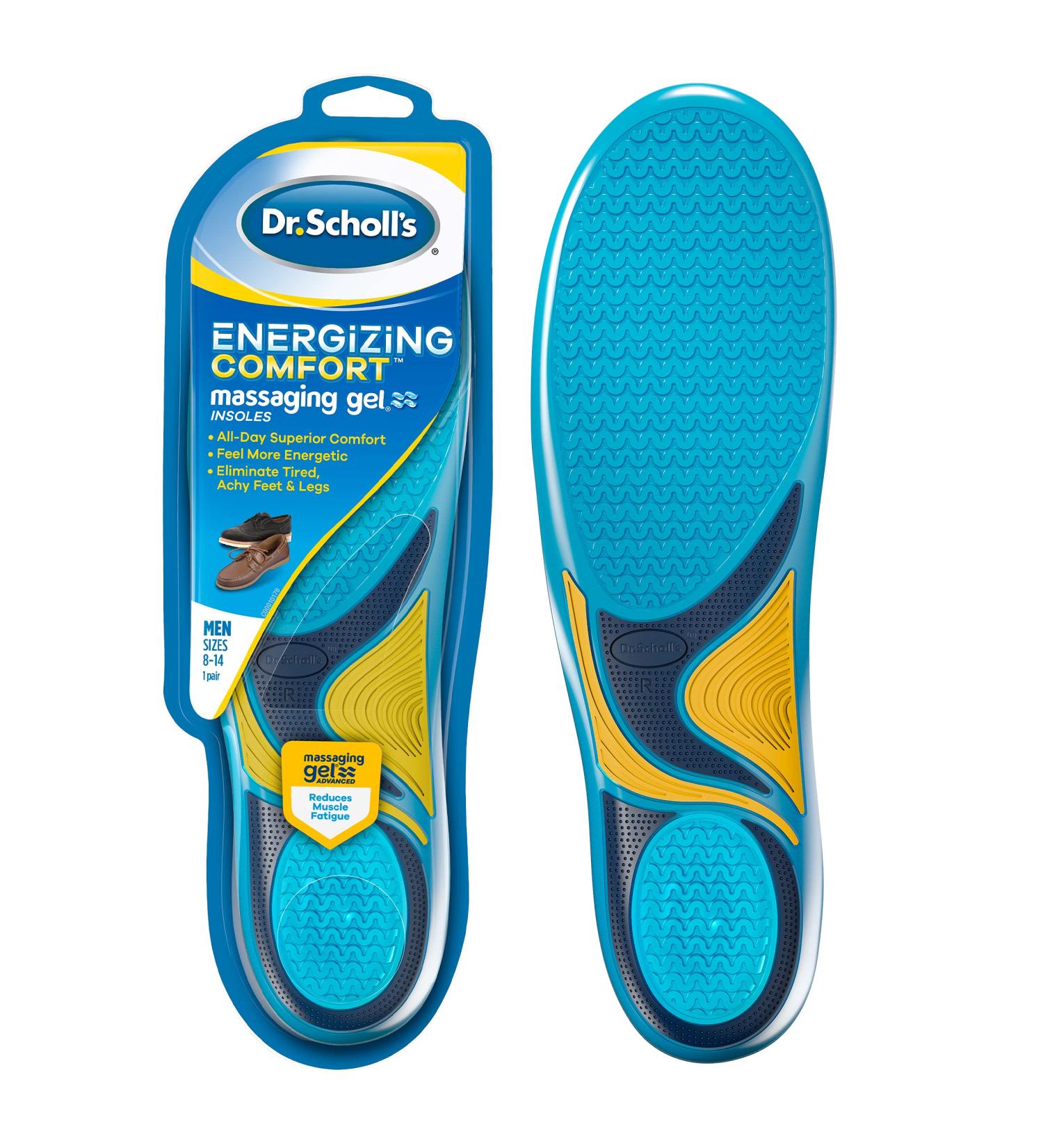 Dr. Scholl's Massaging Gel Insoles for Men (Size 8-14) - Ultimate Comfort & Energy - Buy Online on GoSupps.com