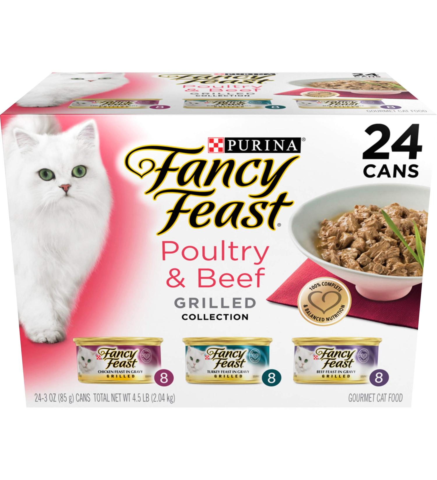 Purina Fancy Feast Gravy Wet Cat Food Variety Pack - Poultry & Beef Grilled Collection | 24 x 3oz Cans - Buy Online on GoSupps.com