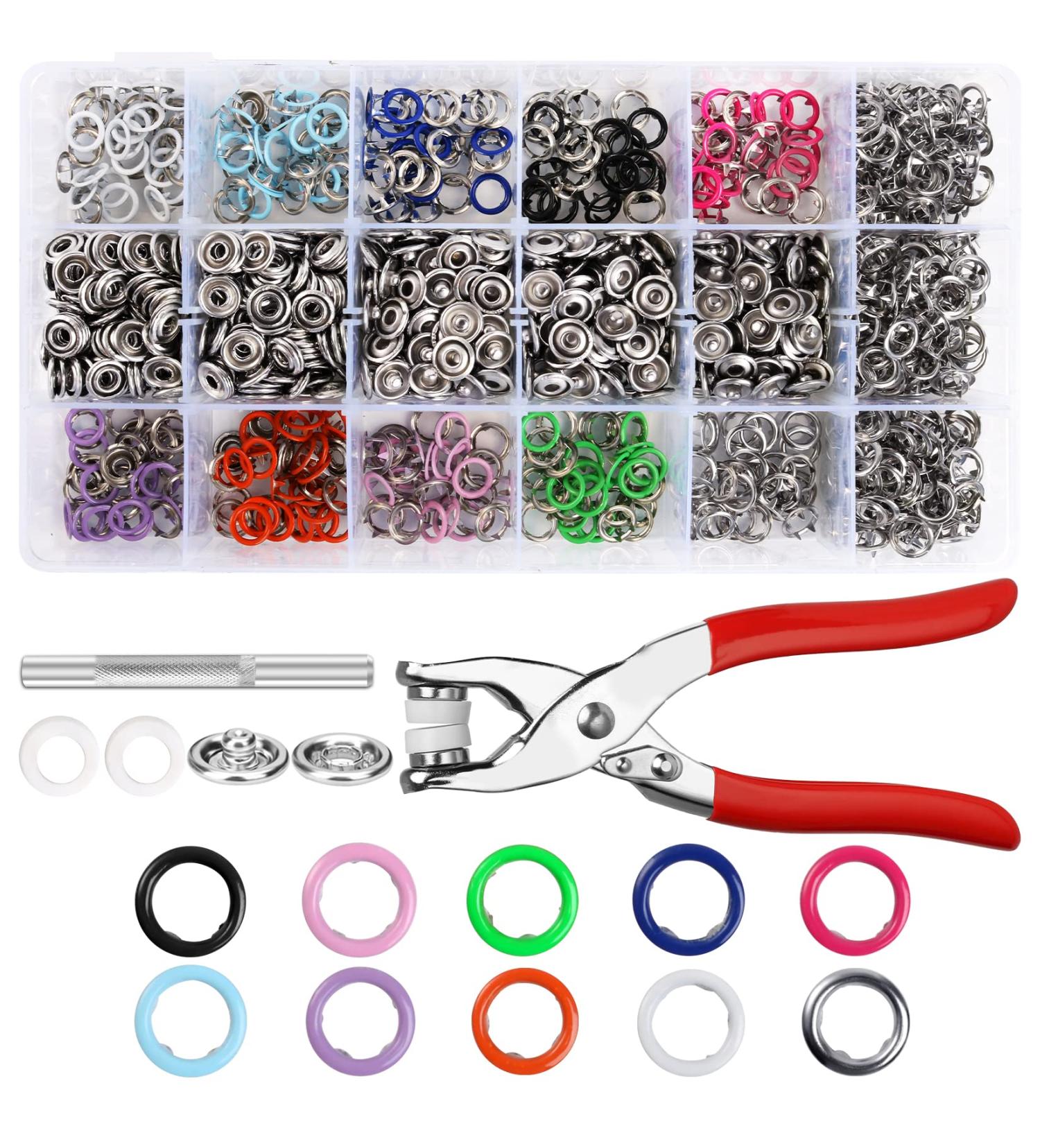 300 Sets 9.5mm Metal Snap Buttons with Pliers Tool Kit - DIY Crafts & Sewing (10 Colors) - Buy Online on GoSupps.com