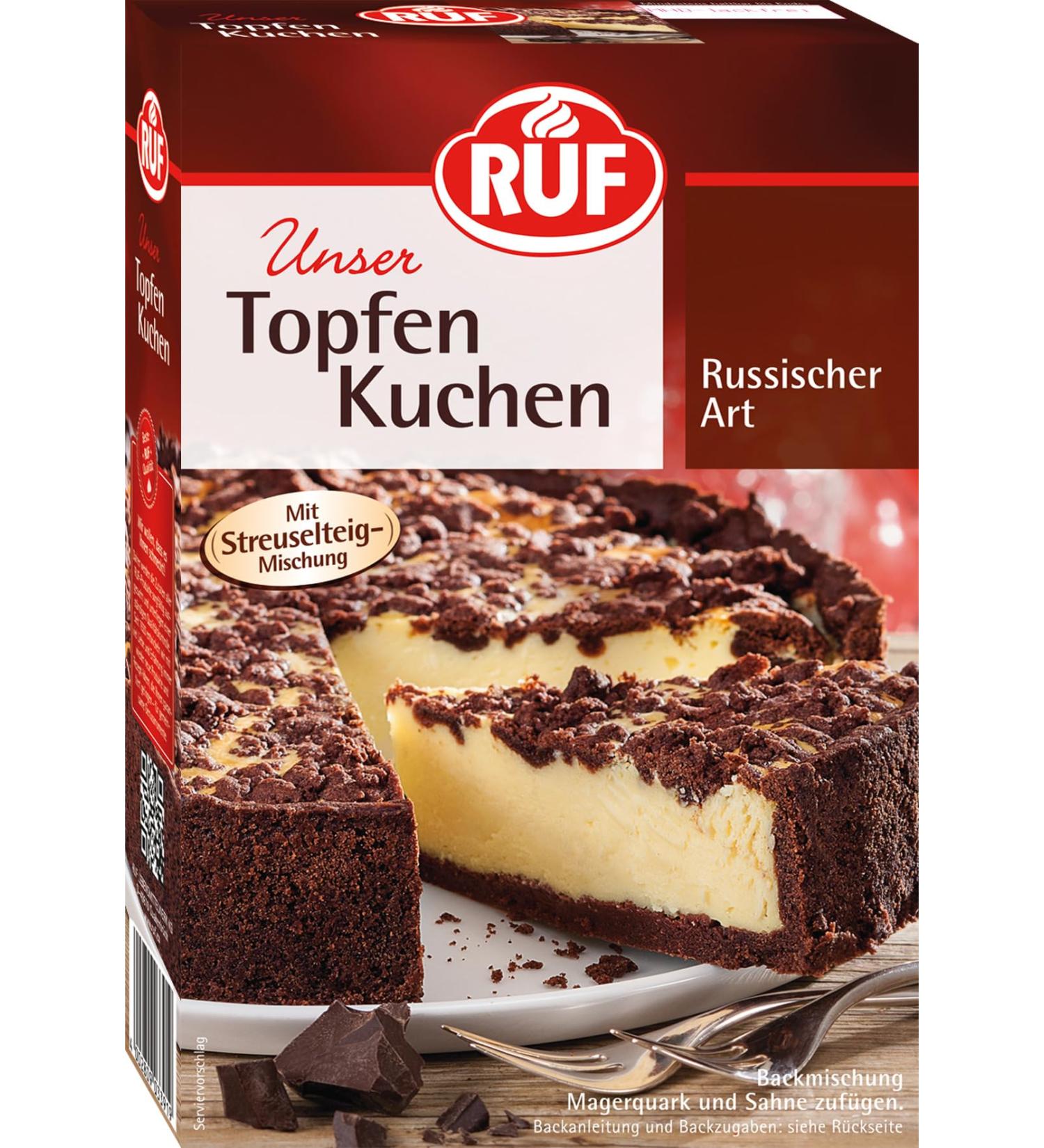 Buy RUF Russian Zupfkuchen - Vegan Cheesecake Baking Mix with Chocolate Crumble Dough 700g | International Shipping - Buy Online on GoSupps.com