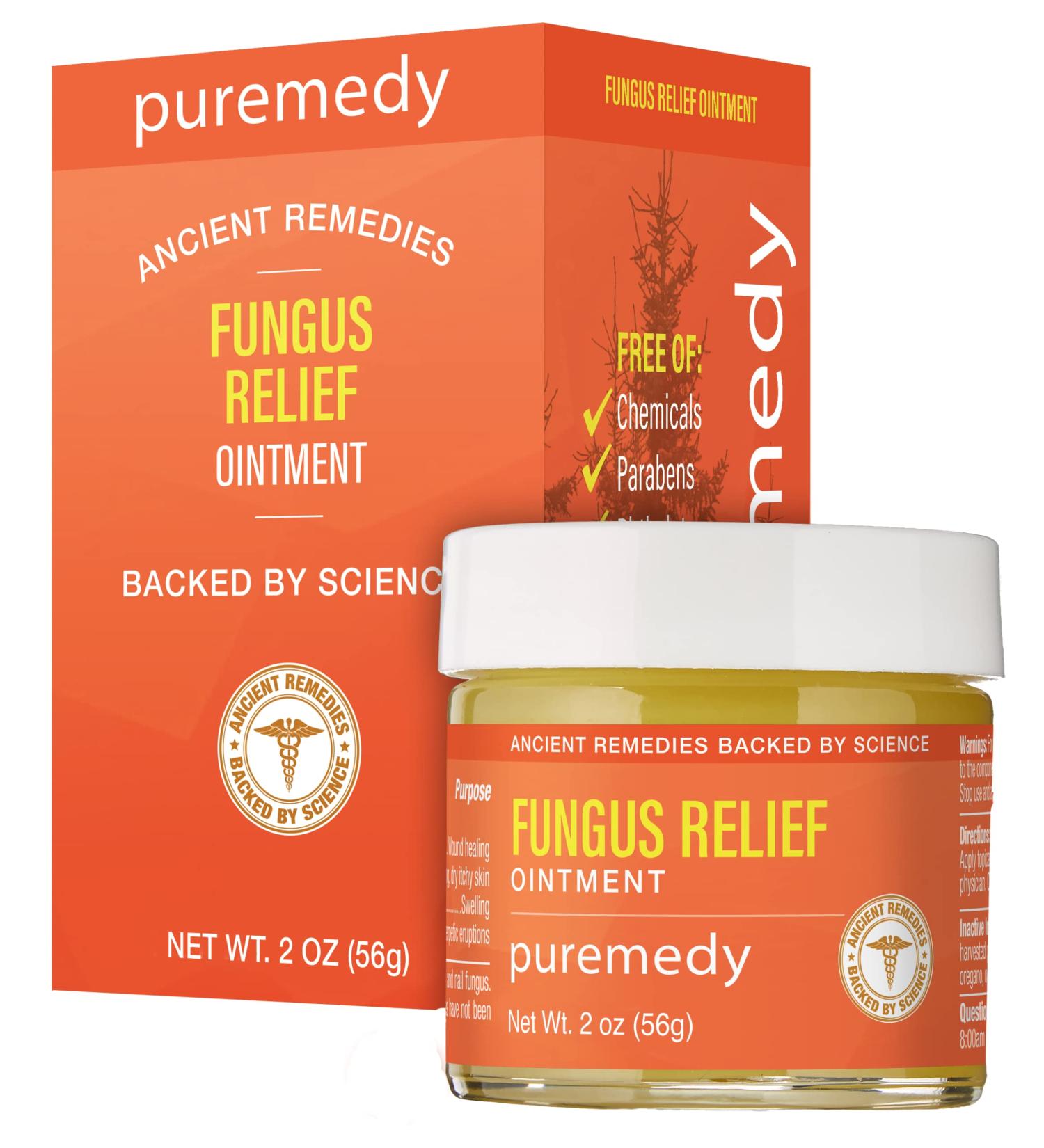 Puremedy Fungus Relief Ointment - All Natural Homeopathic Salve for Skin Fungus, Nail Fungus, Athlete's Foot, and Baby Ringworm - 2 oz (Pack of 1) - Buy Online on GoSupps.com