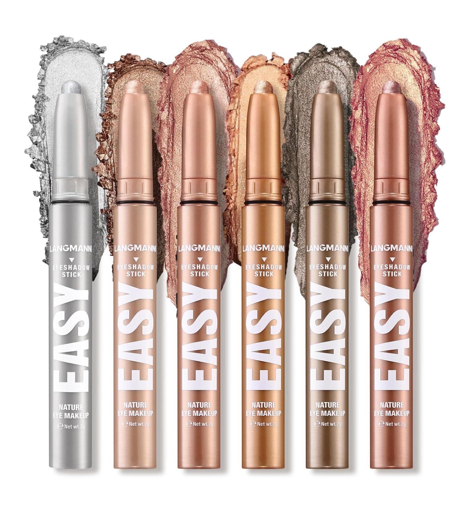 Set de 6 b tons d'ombres paupi res Crayon ombres paupi res cr me mate et scintillante Kit de maquillage des yeux en b ton de contour illumination des yeux waterproof et longue dur e (#B) - Buy Online on GoSupps.com