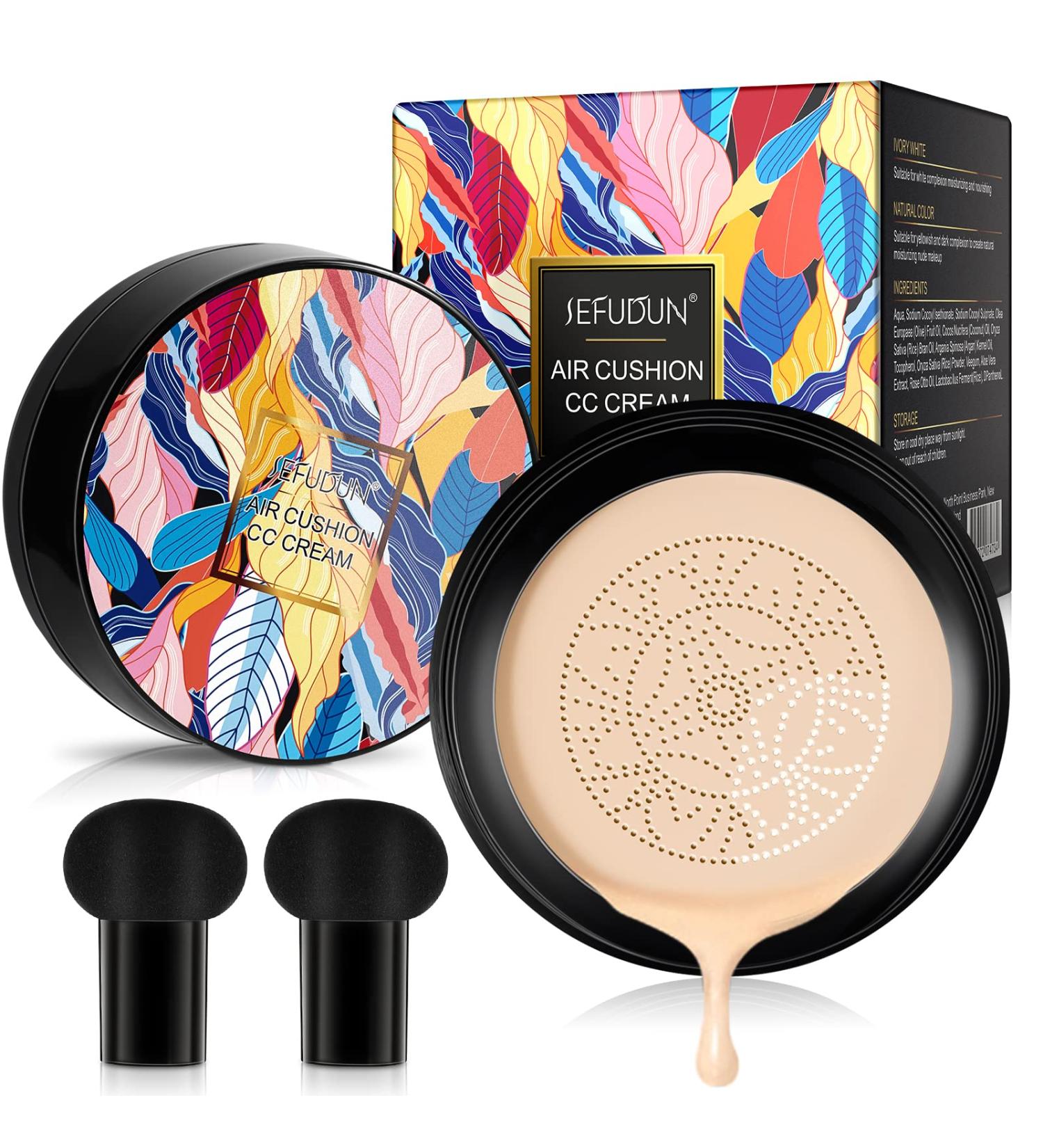 ELM Mushroom Head Air Cushion CC Cream 2PCS Set - Flawless Warm Skin Tone Foundation - Buy Online on GoSupps.com