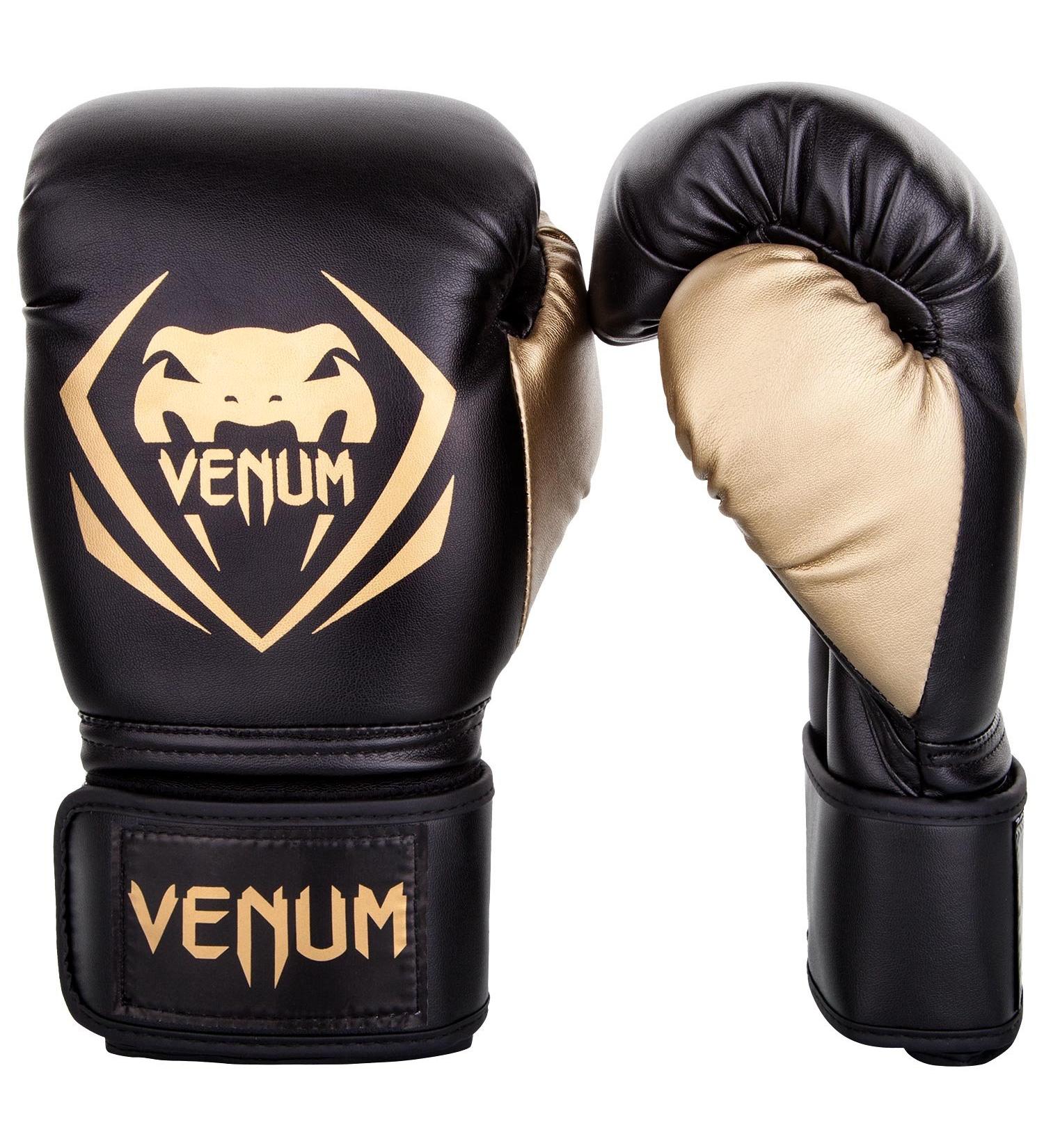 Venum Contender Boxing Gloves Black/Gold 16oz | Premium Quality Gloves - Buy Online on GoSupps.com