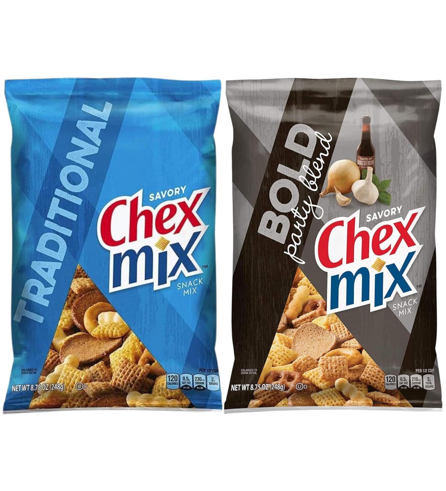 Chex Mix Duo Delight - Bold Party Blend 248g & Traditional 248g Combo Pack - Crunchy and Satisfying Mix - Convenient Pack for On-the-Go Enjoyment - Buy Online on GoSupps.com