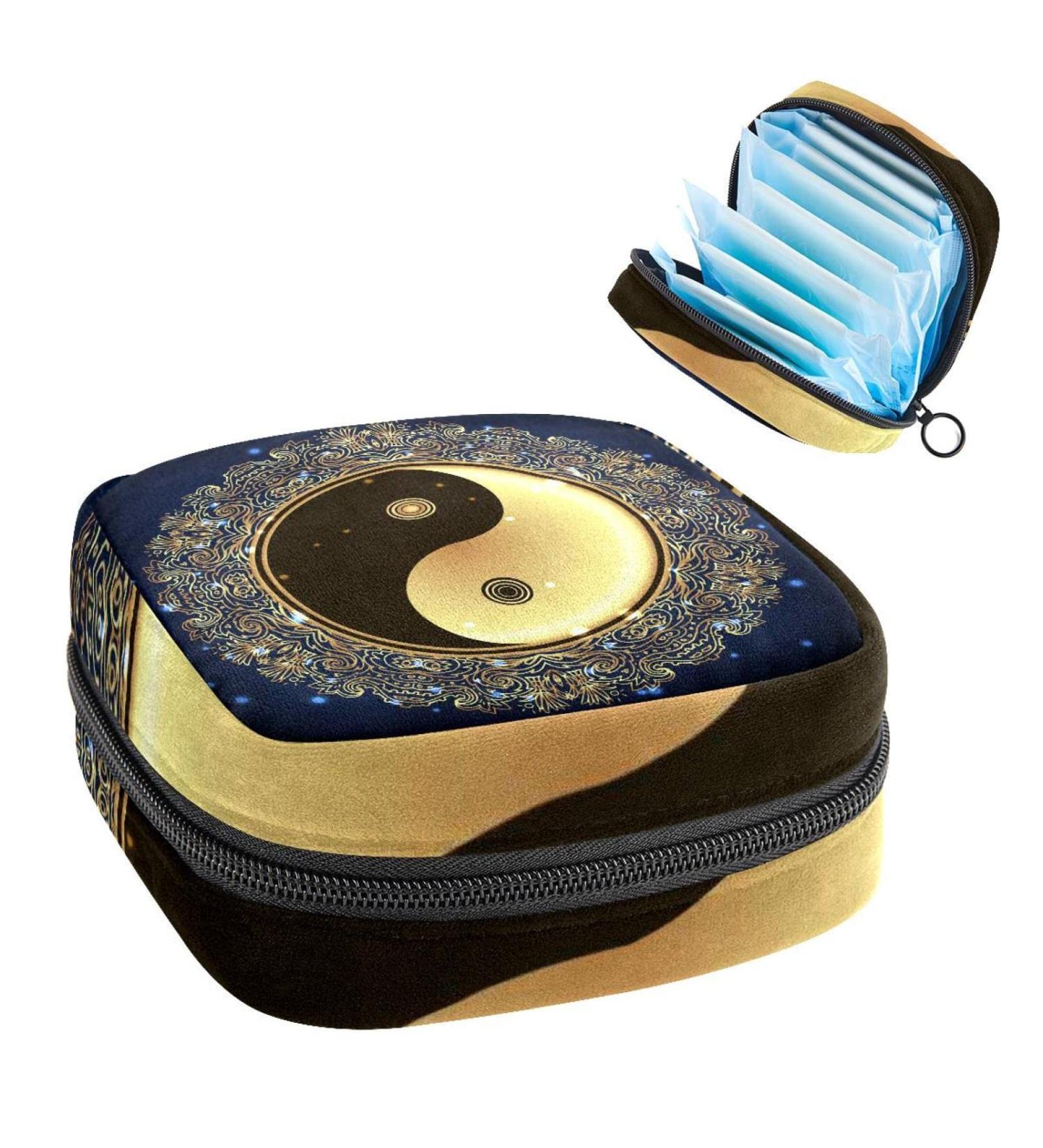 GIAPB Period Bag - Yinyang Bagua Design - Sanitary Napkin & Makeup Storage Pouch - Buy Online on GoSupps.com