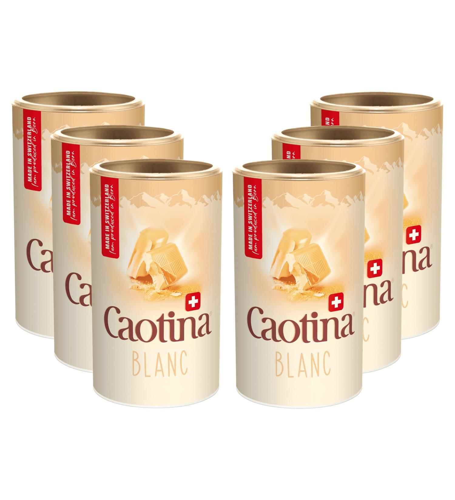  Caotina Caotina Blanc - Cocoa Powder for Hot Chocolate with Swiss White Chocolate - Finest Sustainable and Certified Cocoa (6 x 500g) - Buy Online on GoSupps.com