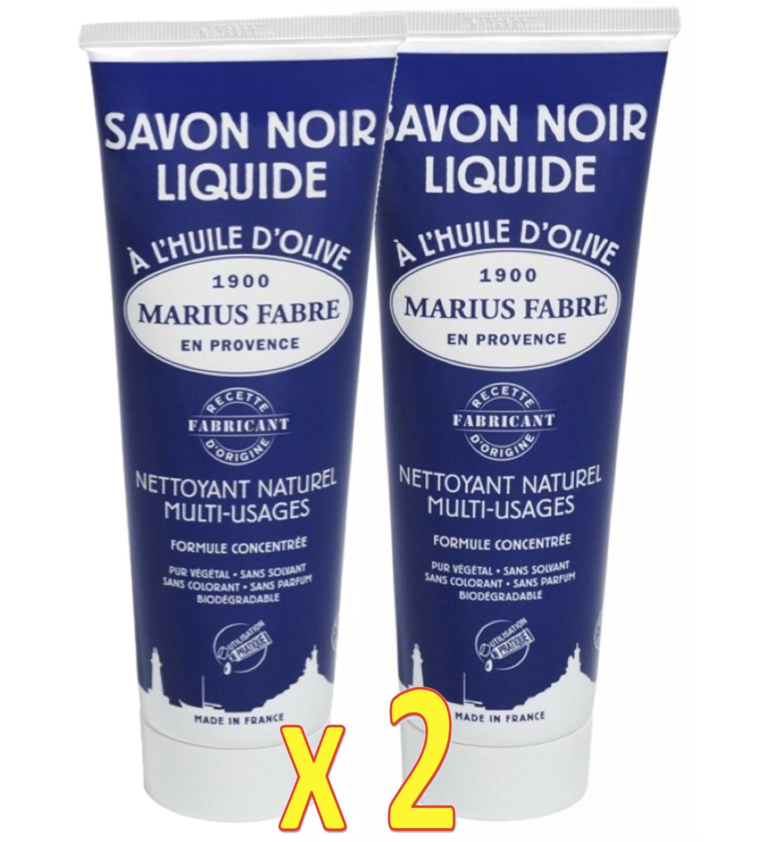 Marius Fabre - SAVON NOIR LIQUIDE l'HUILE d'OLIVE - Nettoyant Naturel Multi-Usages - Lot de 2 Tubes de 250 ml - Buy Online on GoSupps.com