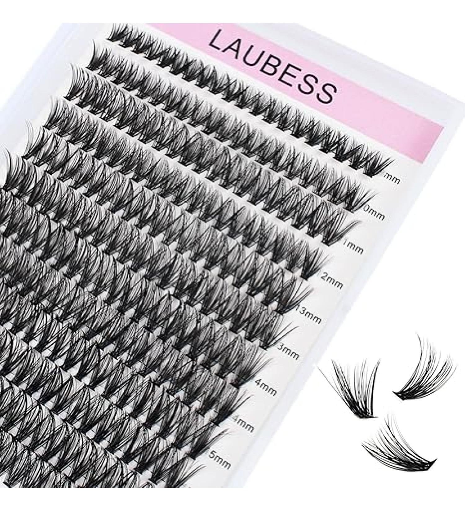 LAUBESS - Cluster Lashes 240pcs 40D DIY Eyelash Extension D Curl Long Individual Lashes Mixed Tray Faux Mink Lash Clusters Extensions 0.07 0.10 Black - 40D-0.07D-9-16mm - Buy Online on GoSupps.com