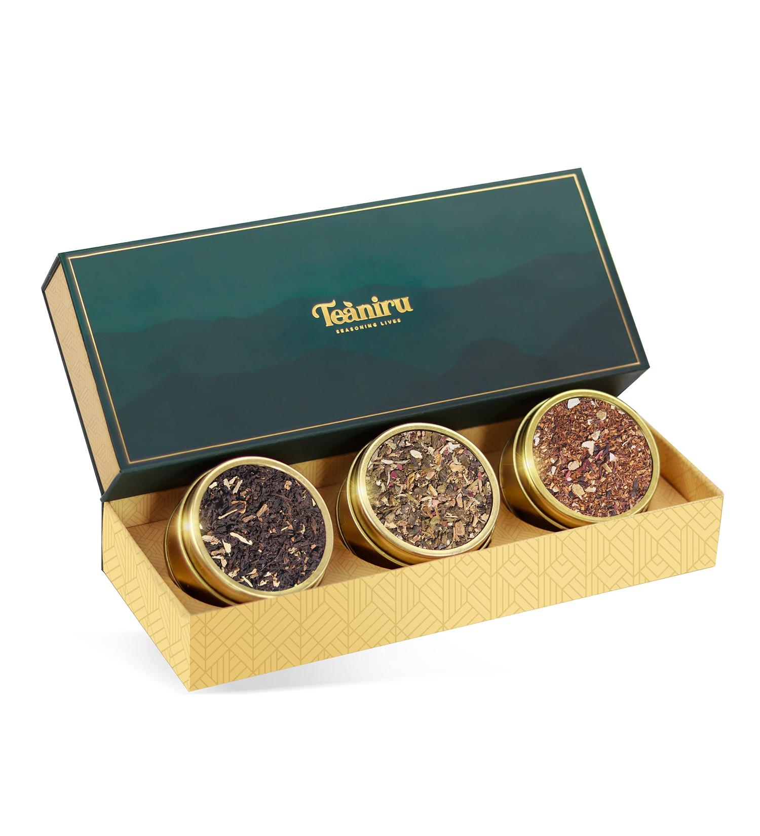 Teaniru Grandeur Wellness Tea Collection - 3 Exotic Flavors | Elegant Gift Box for Special Occasions | Promotes Overall Wellness - Buy Online on GoSupps.com