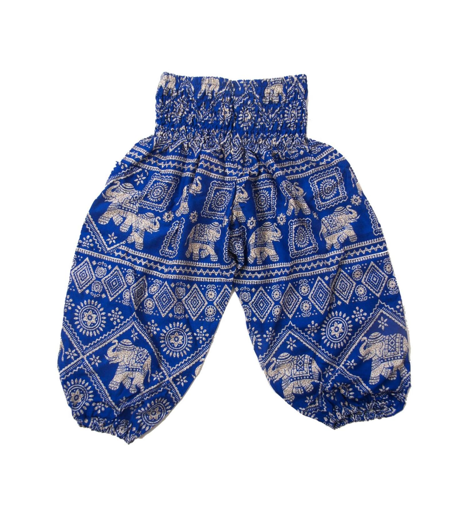 Lofbaz Kids Elephant Blue Harem Aladdin Pants | 18 Months Bohemian Pirate Style - Buy Online on GoSupps.com
