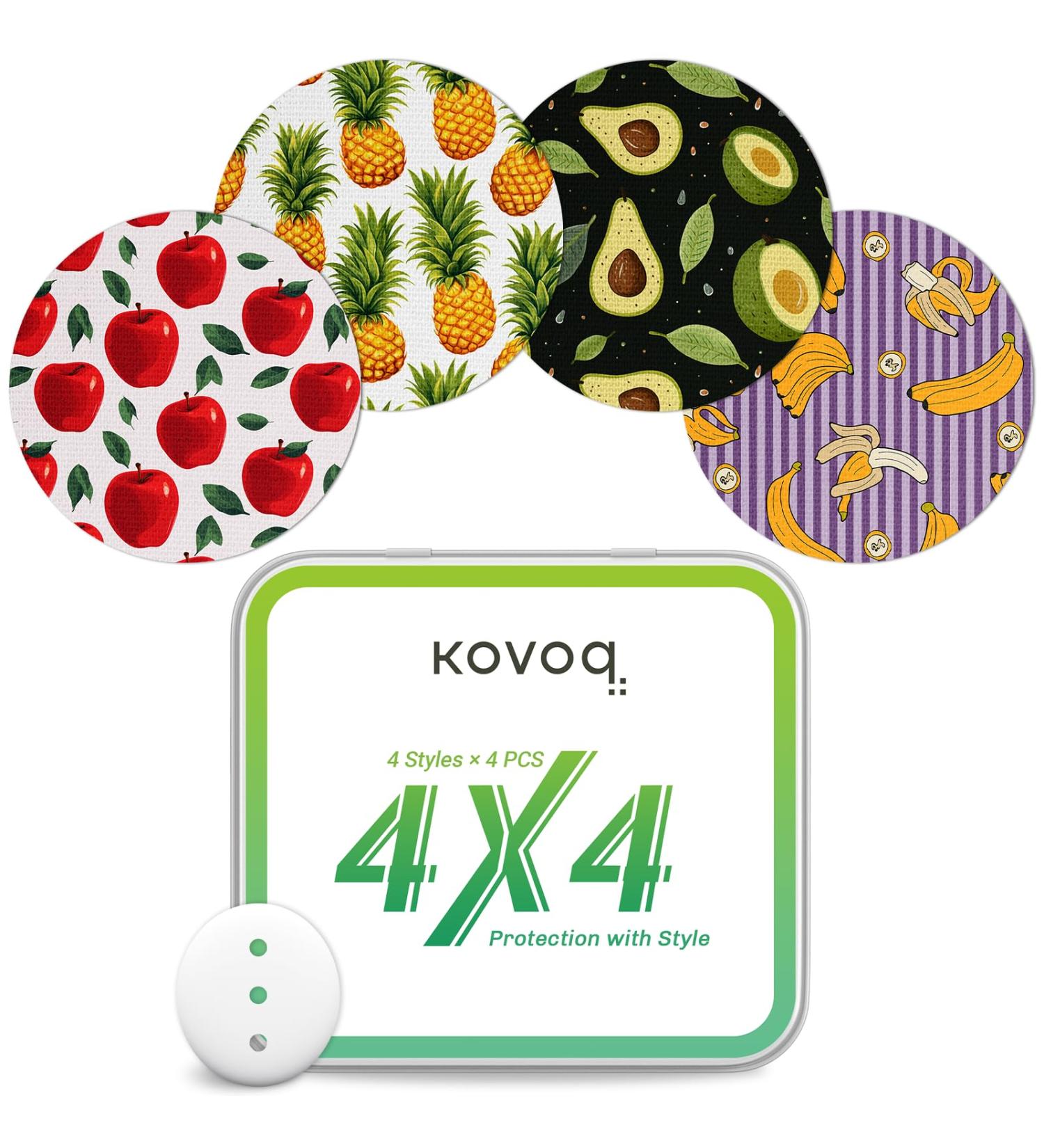 Dexcom G7 Adhesive Patches 16 Printed Waterproof Dexcom G7 Over Patches 1 Hardshell Cover for Enhanced Safeguard Breathable 14 Days Protection with Style (Apple)