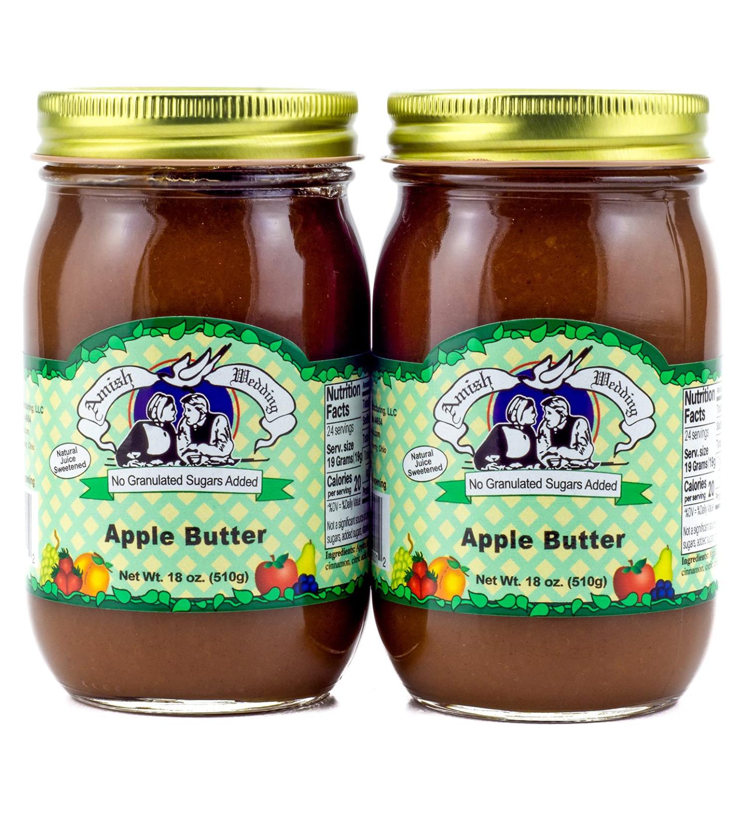 Amish Wedding No Sugar Added Apple Butter 18oz - Pack of 2 | Authentic Flavor - Buy Online on GoSupps.com