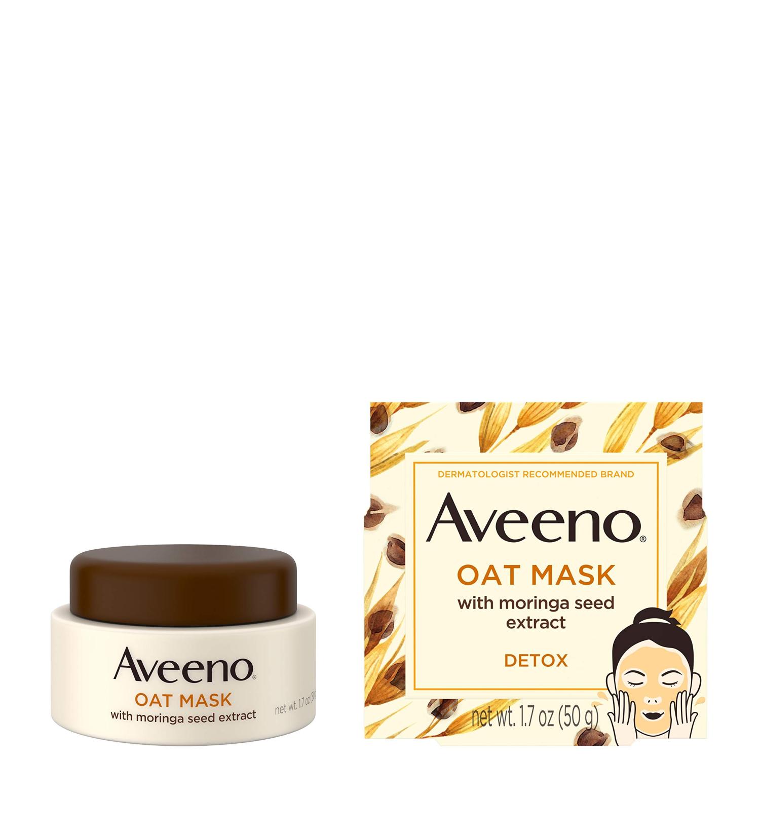 Aveeno Oat Beauty Mask with Moringa Seed Extract - Detox 1.7 oz (50 g) - Buy Online on GoSupps.com
