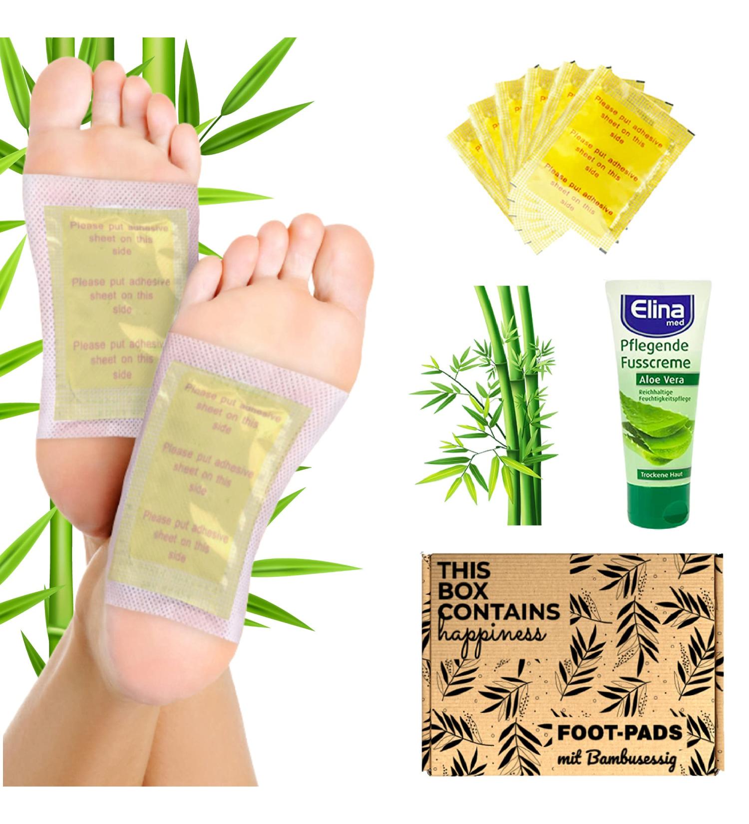 100 Vital Foot Pads - All-Natural Bamboo & Ginger Foot Paving Set | Purely Vegetable Ingredients & Aloe Vera Cream for Daily Use - Buy Online on GoSupps.com