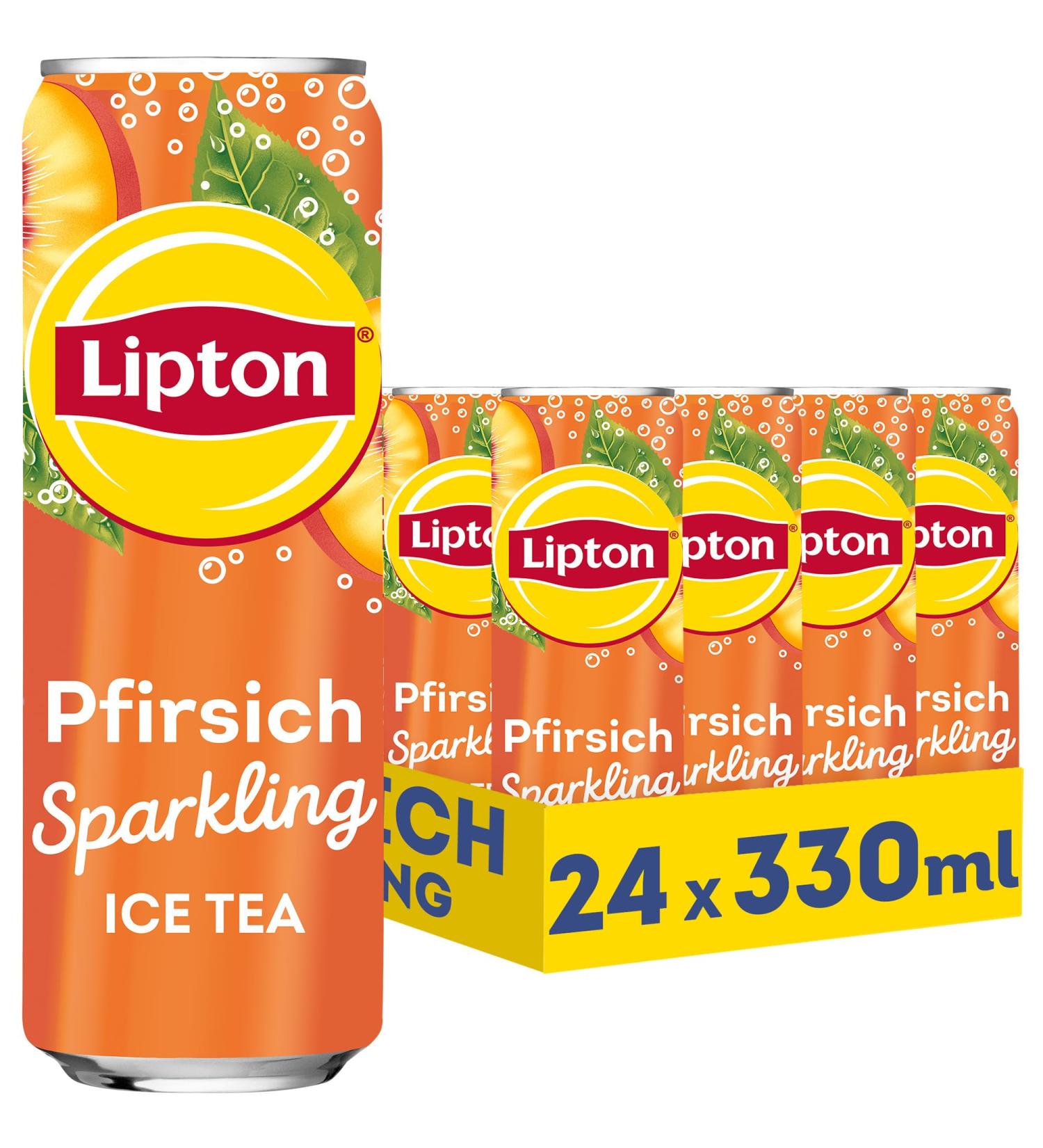 Buy Lipton Ice Tea Sparkling Peach - 24 Pack (330ml) | Refreshing Iced Tea with Peach Flavor | International Shipping Available - Buy Online on GoSupps.com