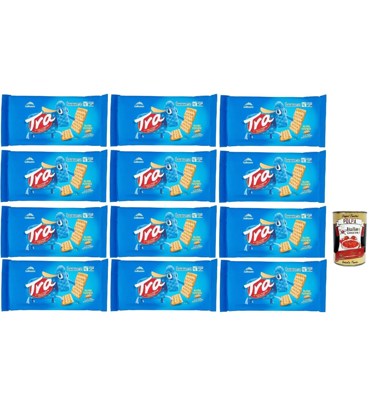 Galbusera Crackers Crackers salati Salty pastry 12 x 250 g tasty snack biscuits from Italy + Italian gourmet polpa 400 g - Buy Online on GoSupps.com