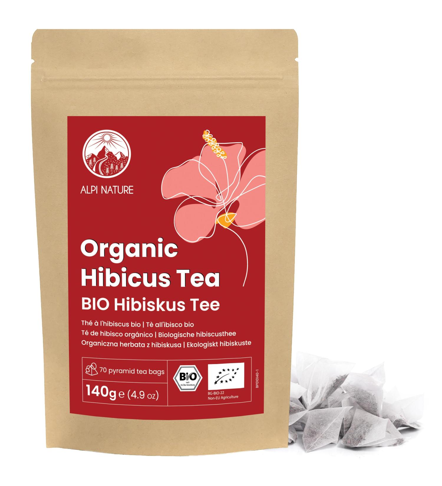  Alpi Nature Alpi Nature Organic Hibiscus Tea 70 Pyramid Tea Bags 140g (1 Pack x 70 Bags of 2g) Dried Hibiscus Flower - Buy Online on GoSupps.com