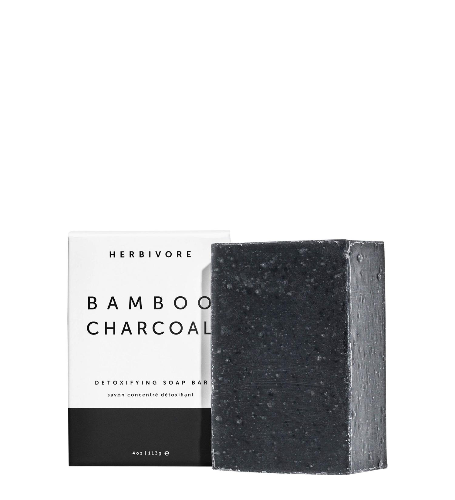 HERBIVORE Bamboo Charcoal Detoxifying Soap Bar - 4 oz | Cleanses, Exfoliates, Suitable for All Skin Types - Buy Online on GoSupps.com