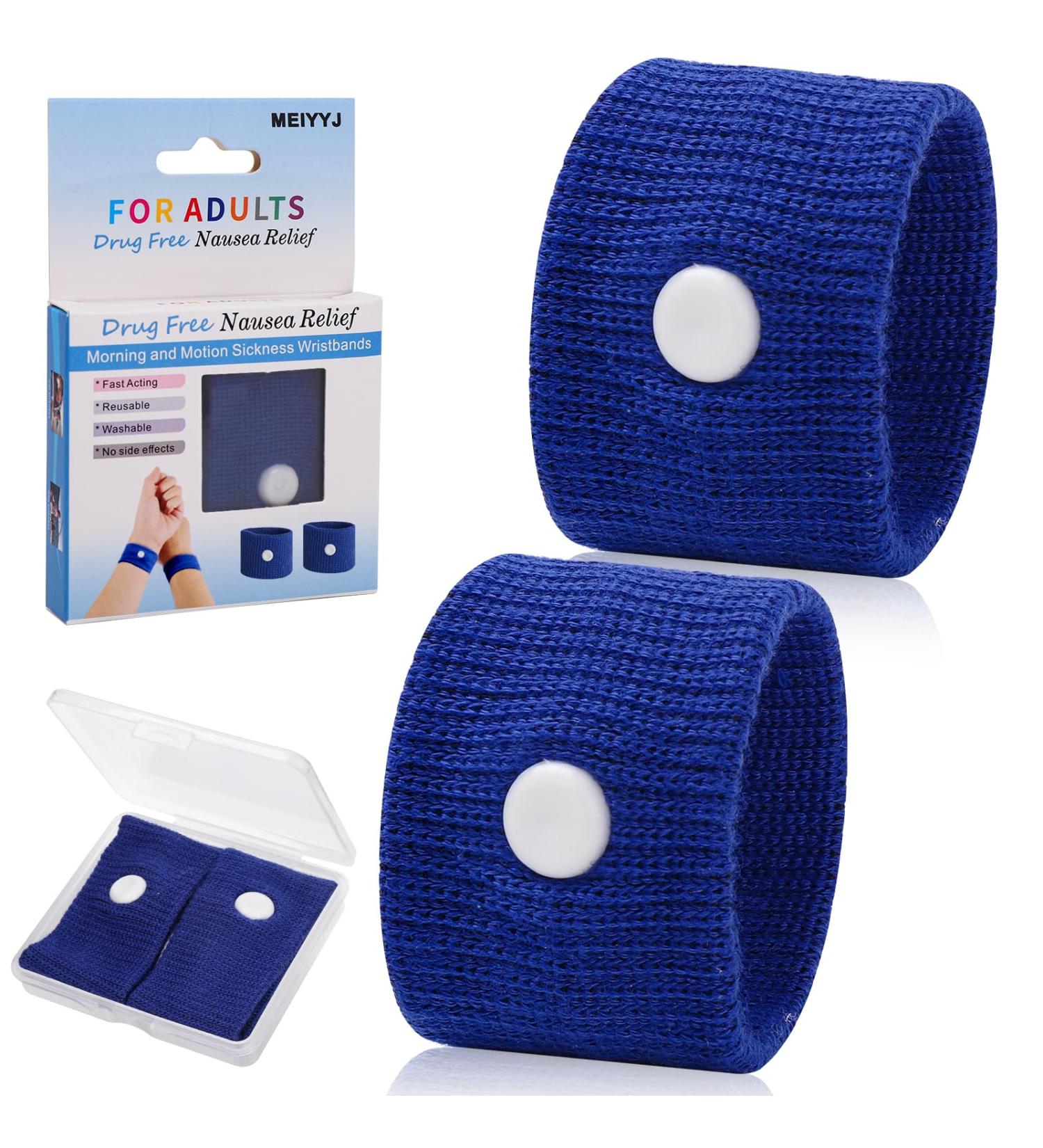 MEIYYJ Travel Sickness Bands for Adults and Kids - Motion Sickness Wristbands 1 Pair (Blue) - Buy Online on GoSupps.com